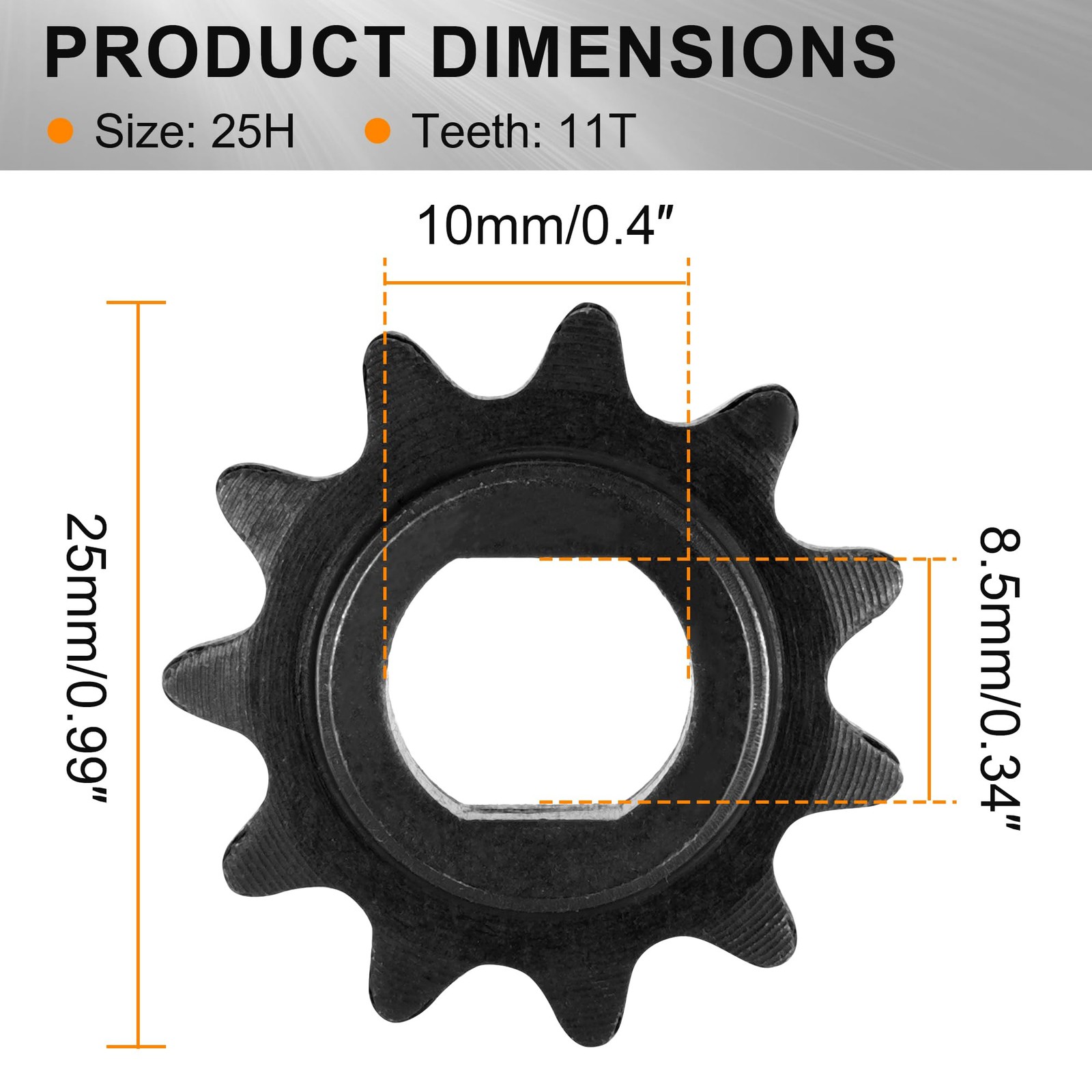 11T Teeth 25H Chain Motor Sprocket