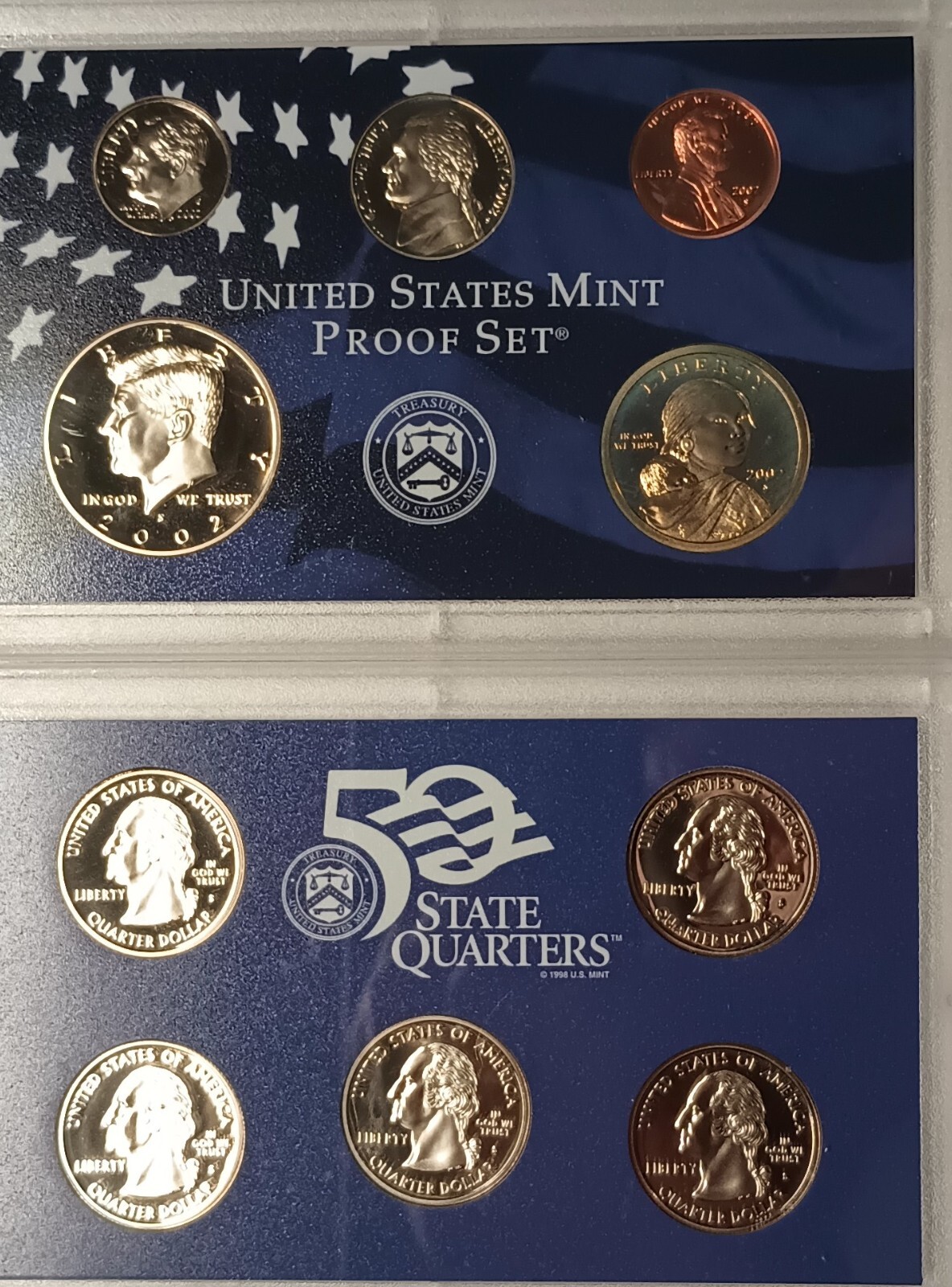 2002 US Mint 10 Coin Proof Set. OGP, COA. Priced-2-Sell NOW! 24 Years Old. WOW!