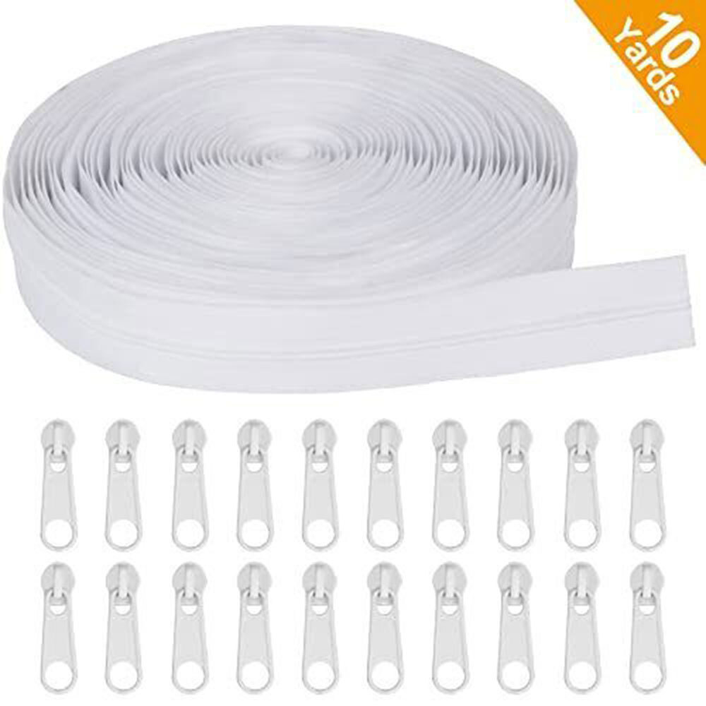 10Yards Bulk Zipper, #3 Zippers for Sewing, 20PC Nylon Coil Zipper by The Yards.