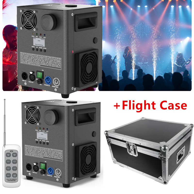 1200W Cold Spark Machine DMX Party Stage Sparkle DJ Party Show W/Flight Case