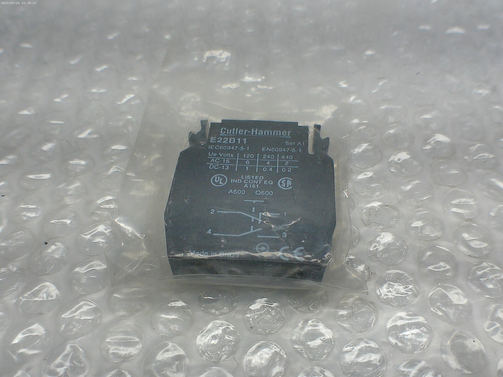CUTLER HAMMER E22B11 SER.A1 CONTACT BLOCK NSNP