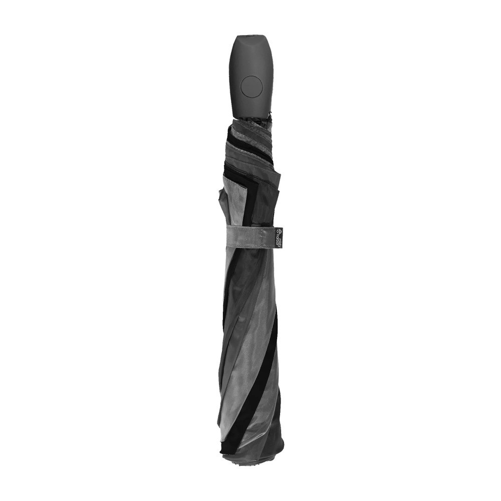 Misty Harbor Automatic Open Folding Rain Umbrella, Black Grey