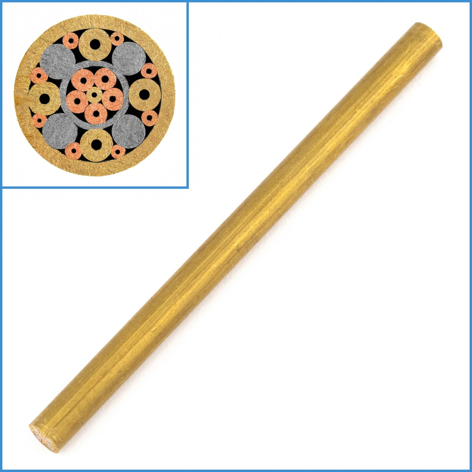 Pattern H Brass Knife Handle Mosaic Rod 90mm x 6mm Rivet Tube Blade Insert Pin