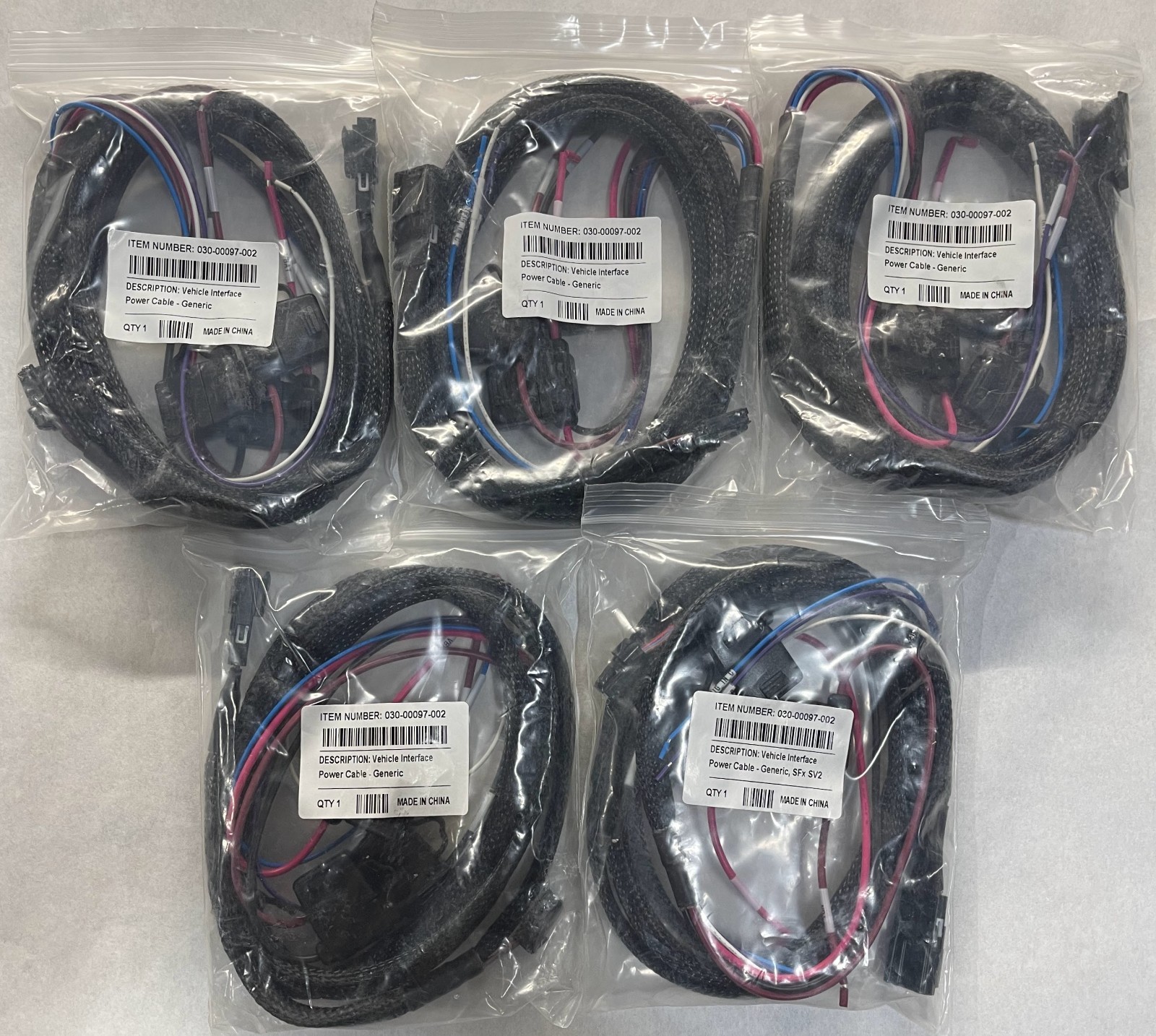 Lot Of 5 LYTX 030-00097-002 Vehicle Interface Power Cable - NEW