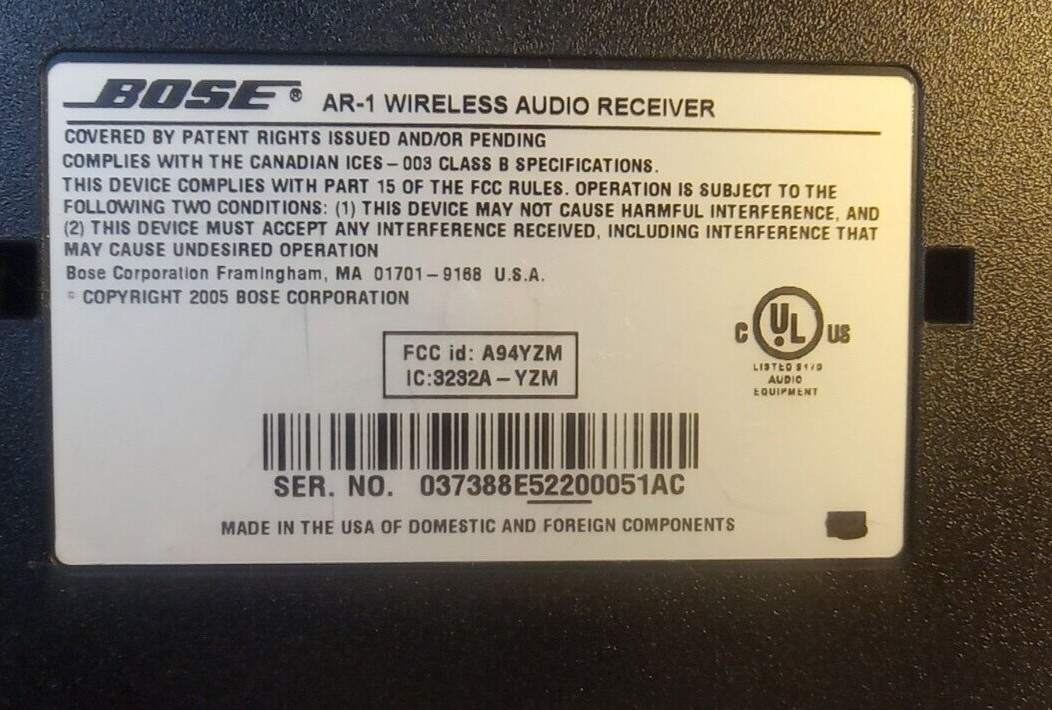 Bose Link AR1 Wireless Audio Receiver for Bose Audio Systems - No Cables