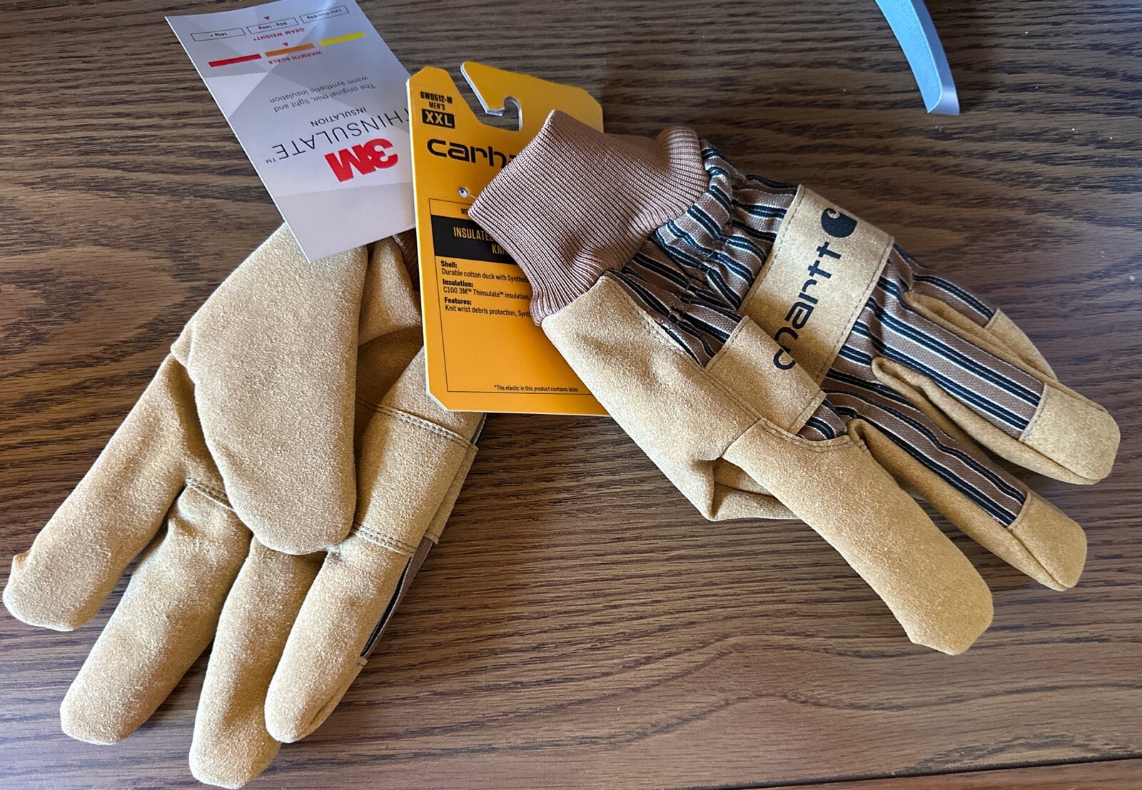 Carhartt Insulated Work Gloves Size 2XL Suede Knit Cuff Work Gloves Pair