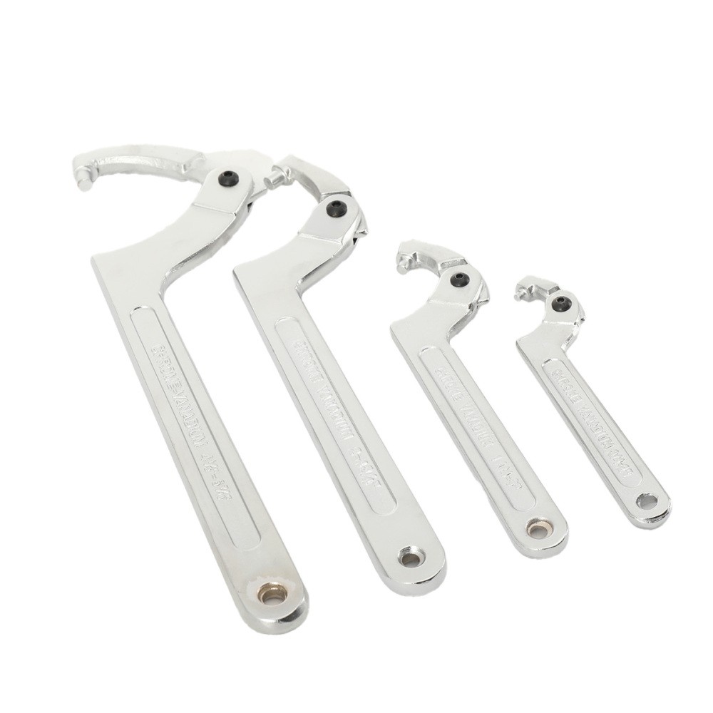 Adjustable Spanner Hook Wrench C Pin Spanner for Hydraulic Ram Cylinder 4 PCS