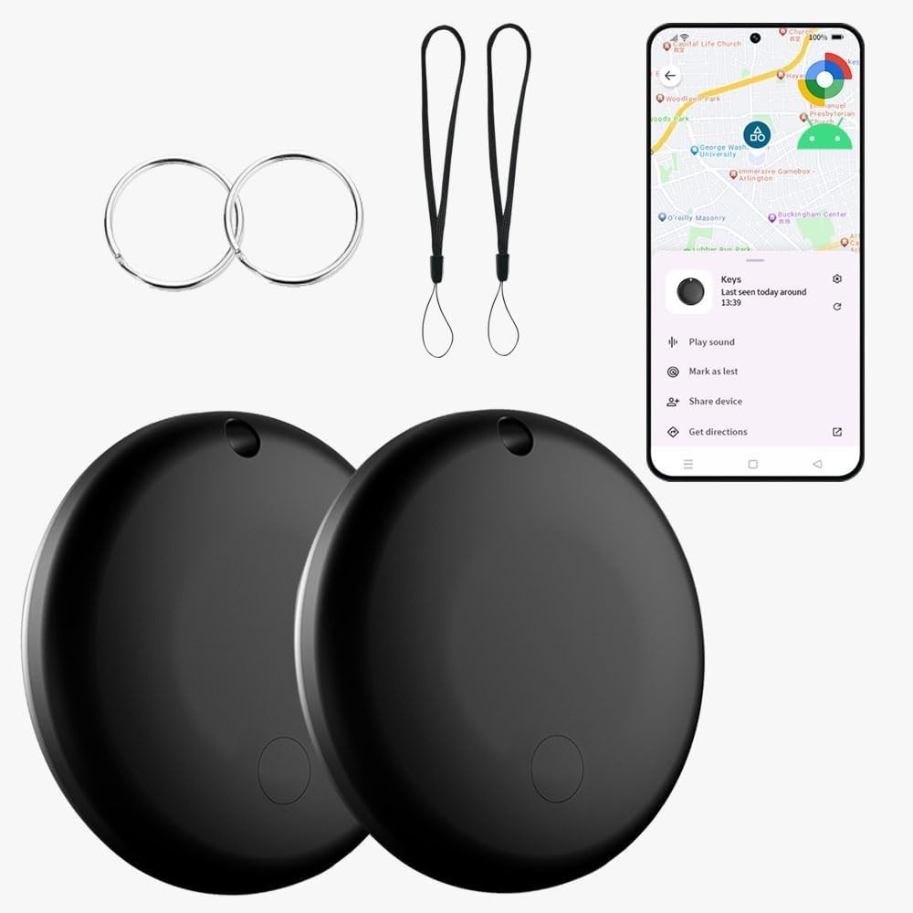 2-Pack Google Certified Bluetooth Tracker for Android - Effortless Item Recovery