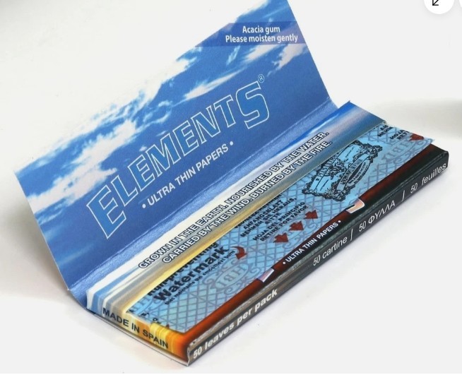 ELEMENTS 25 PACK 1 BOX ELEMENTS 1 1/4 (1.25) ULTRA THIN RICE ROLLING PAPERS