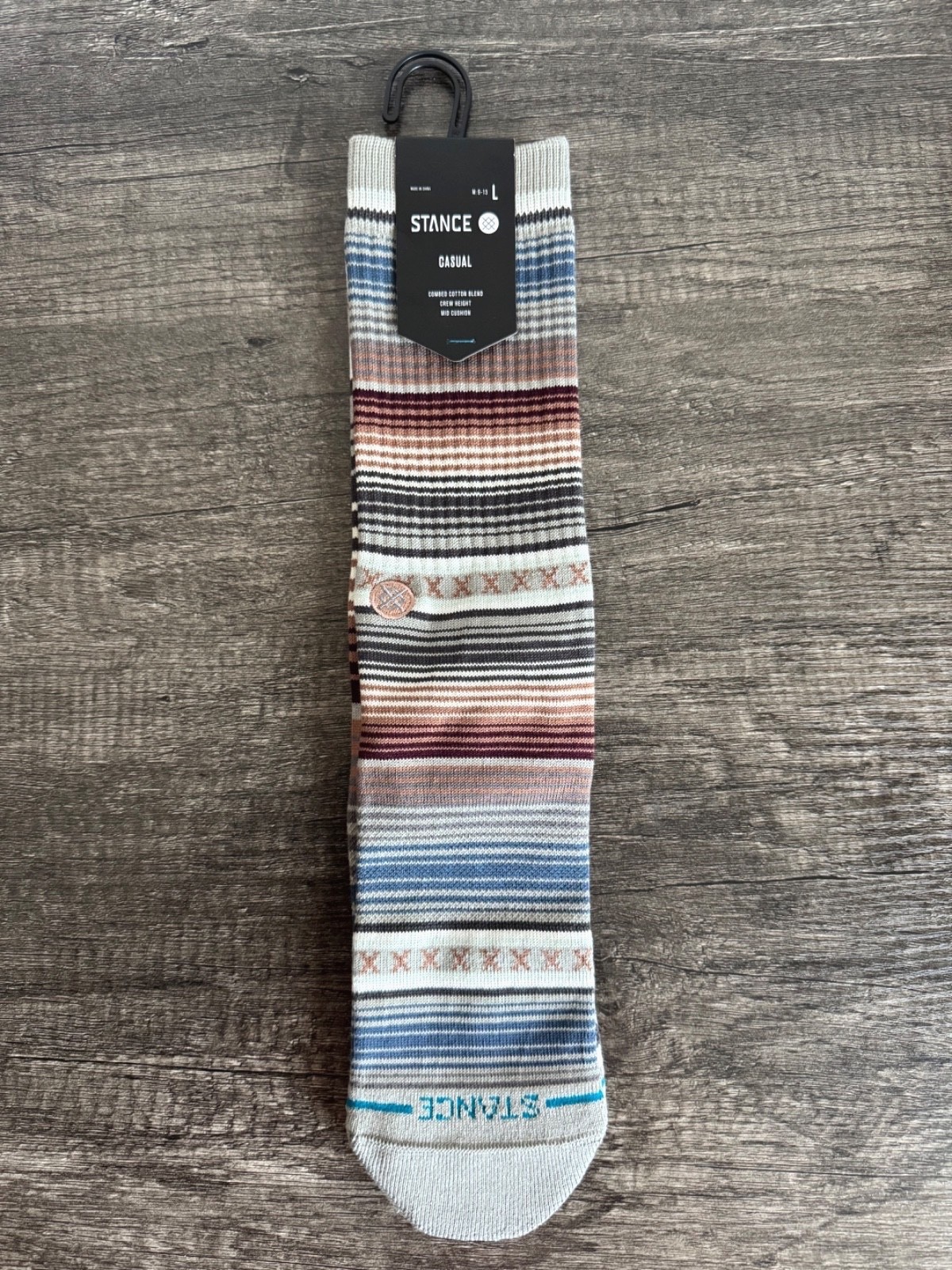 Stance Crew Socks • Curren ST Multi-Color • Size: MEDIUM or LARGE • 1 Pair (NWT)