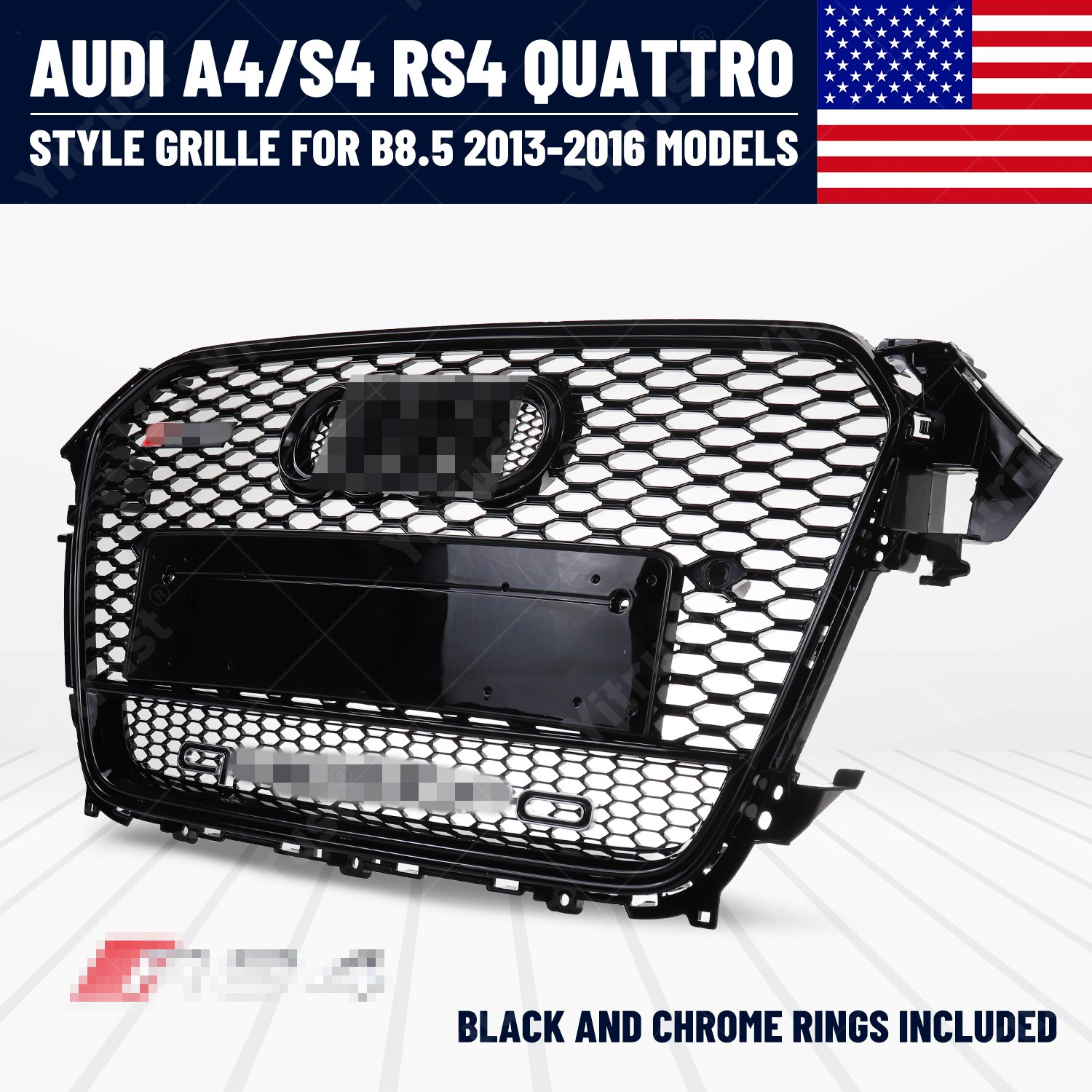 For Audi A4 S4 B8.5 RS4 Style 2013-2015 2014 Honeycomb Mesh Grille Front Grill