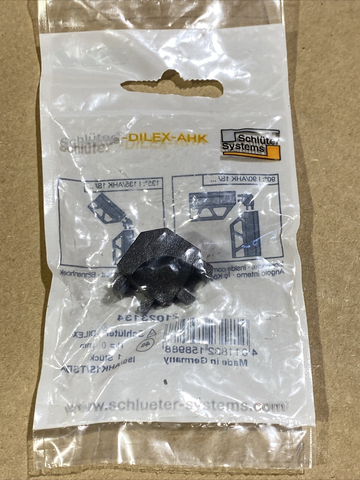 Schluter Dilex AHK I90/AHK1S/TSDA Inside Corner Anodized Aluminum Tile New