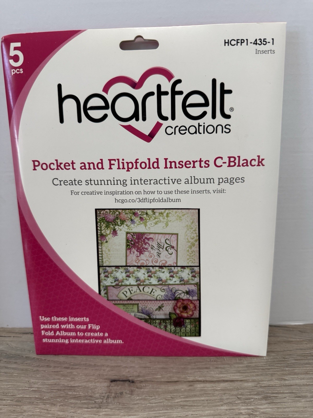 Heartfelt Creations HCFP1-435-1 Pocket and Flipfold Inserts C-BLACK Paper