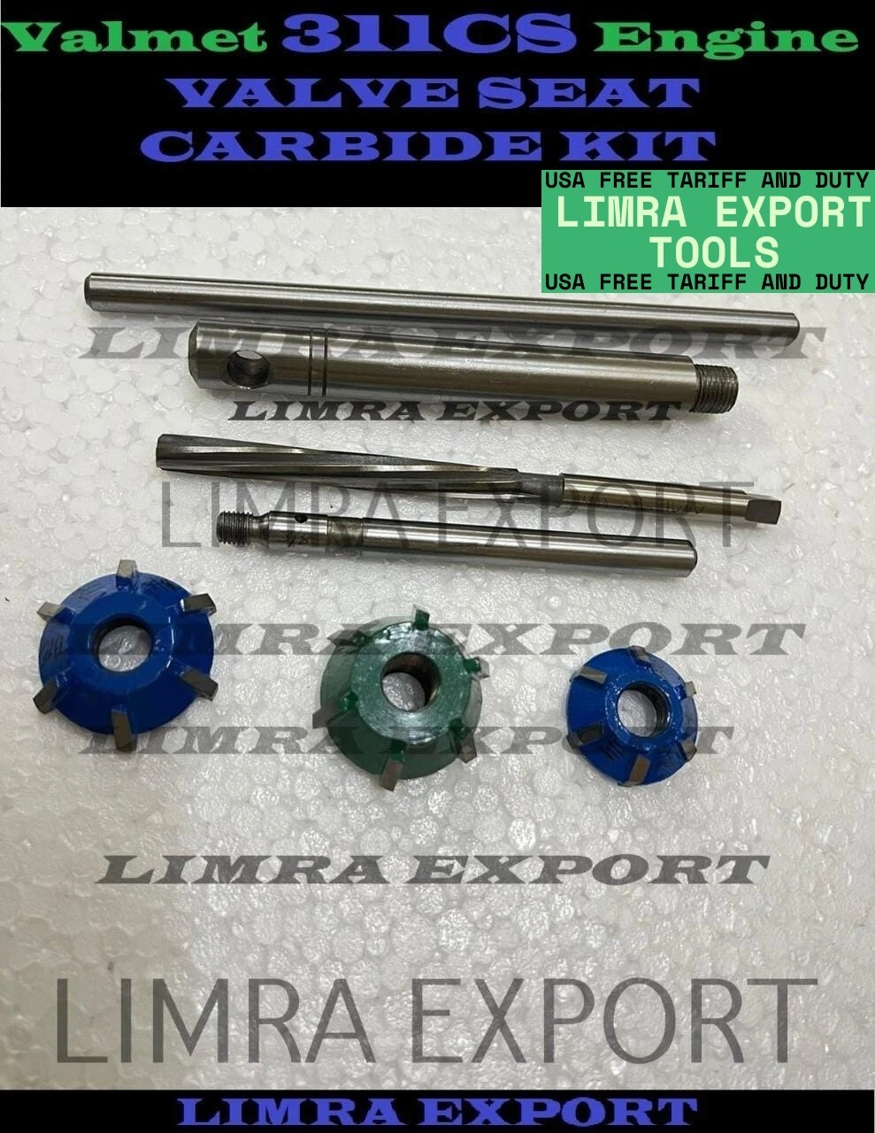 Valmet 311CS Engine VALVE SEAT CUTTER KIT CARBIDE TIPPED BEST