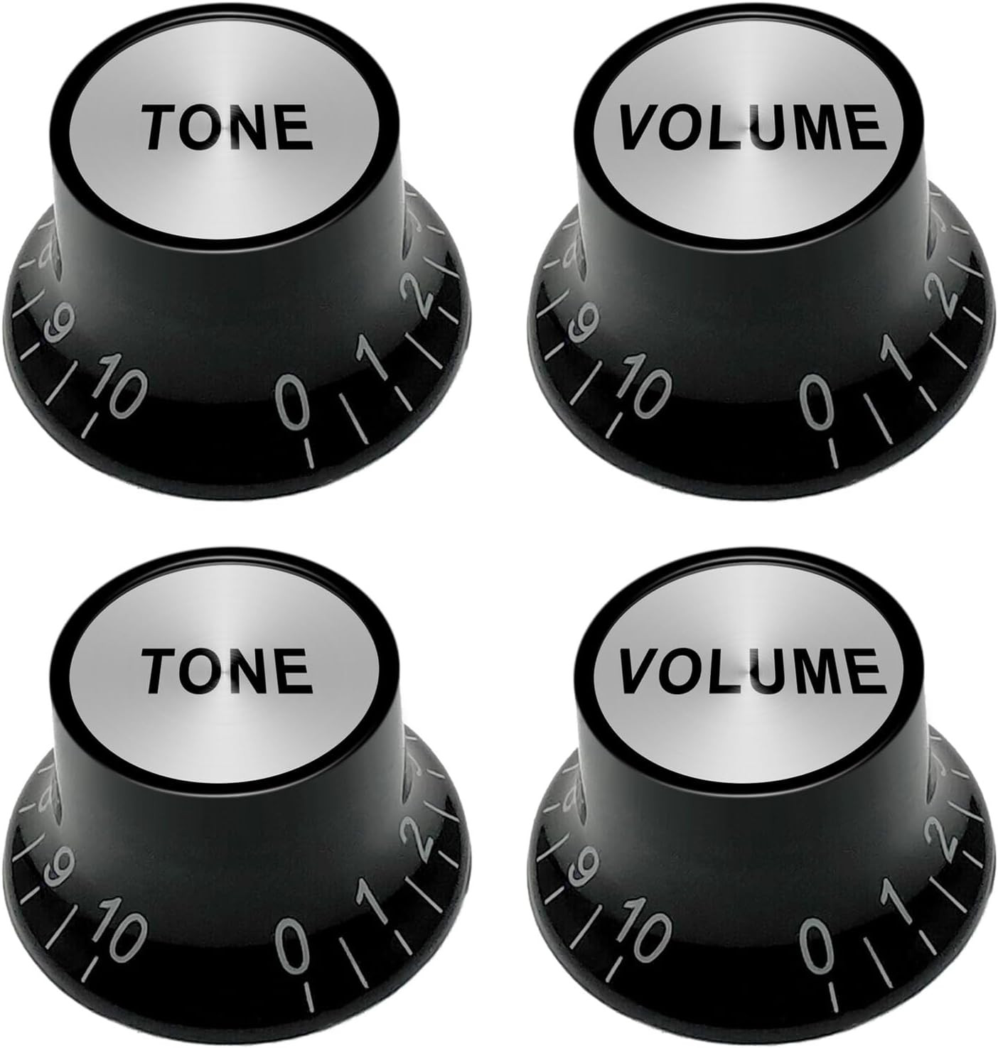 Plastic Top Hat Style 2 Volume and 2 Tone Speed Control Knobs Set for Gibson Les