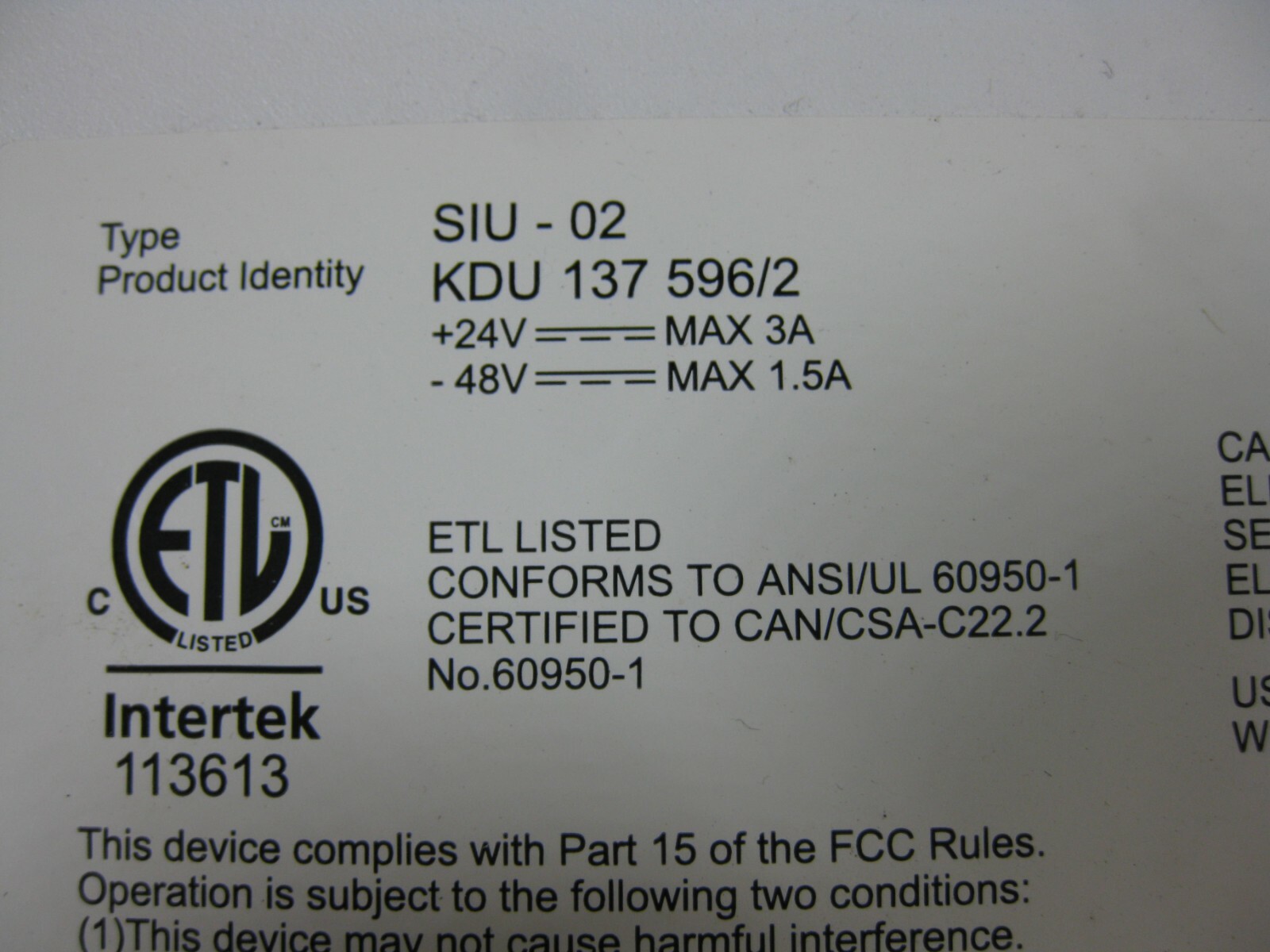 Ericsson SIU-02 Network Switch KDU 137 596/2