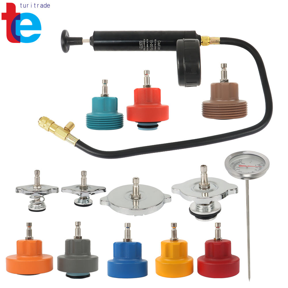 14Pcs Coolant Radiator Pressure Tester & Cooling System Detector Kit Universal
