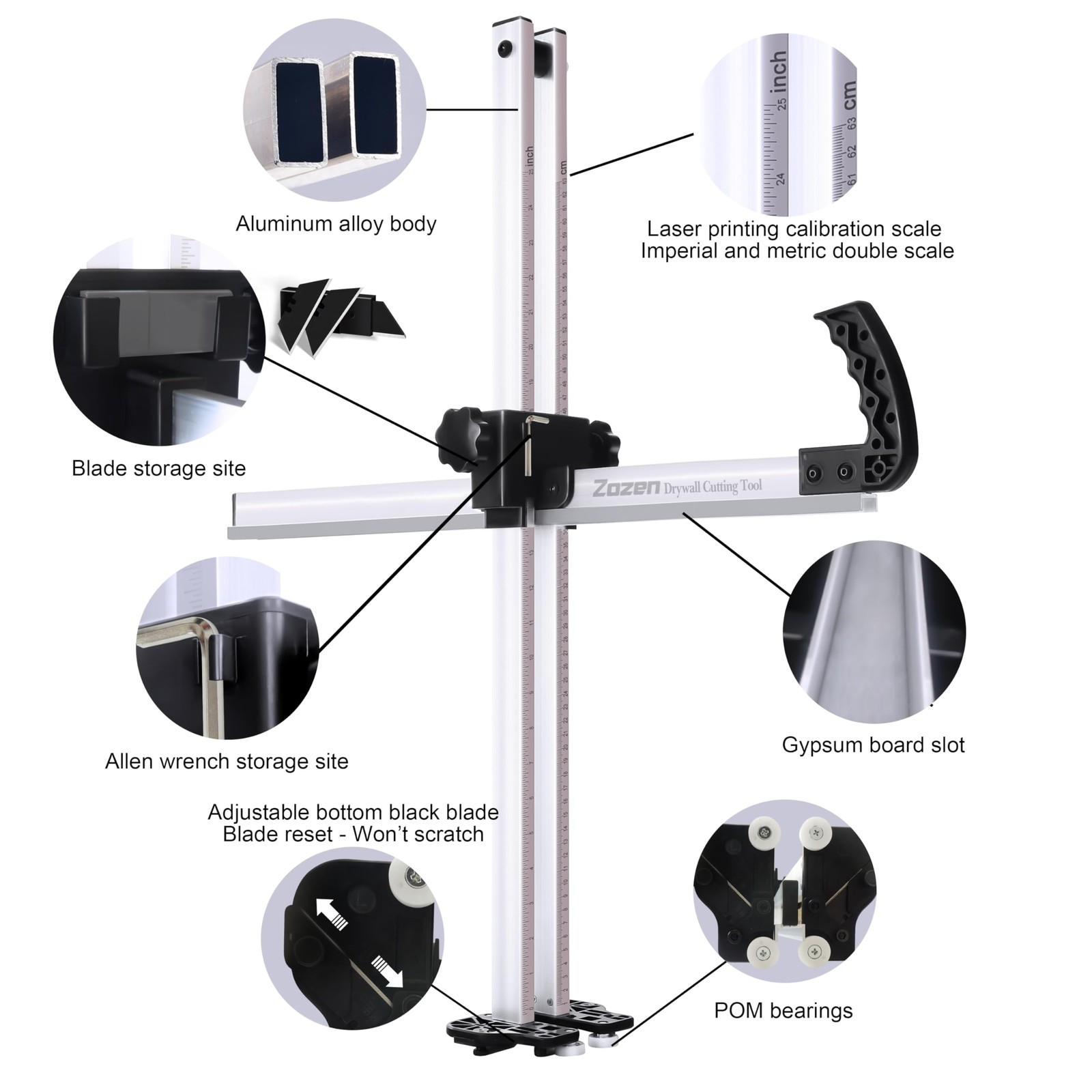 Drywall Cutting Tool, Foldable Drywall Cutter, Metric + Imperial Scale, Easy ...