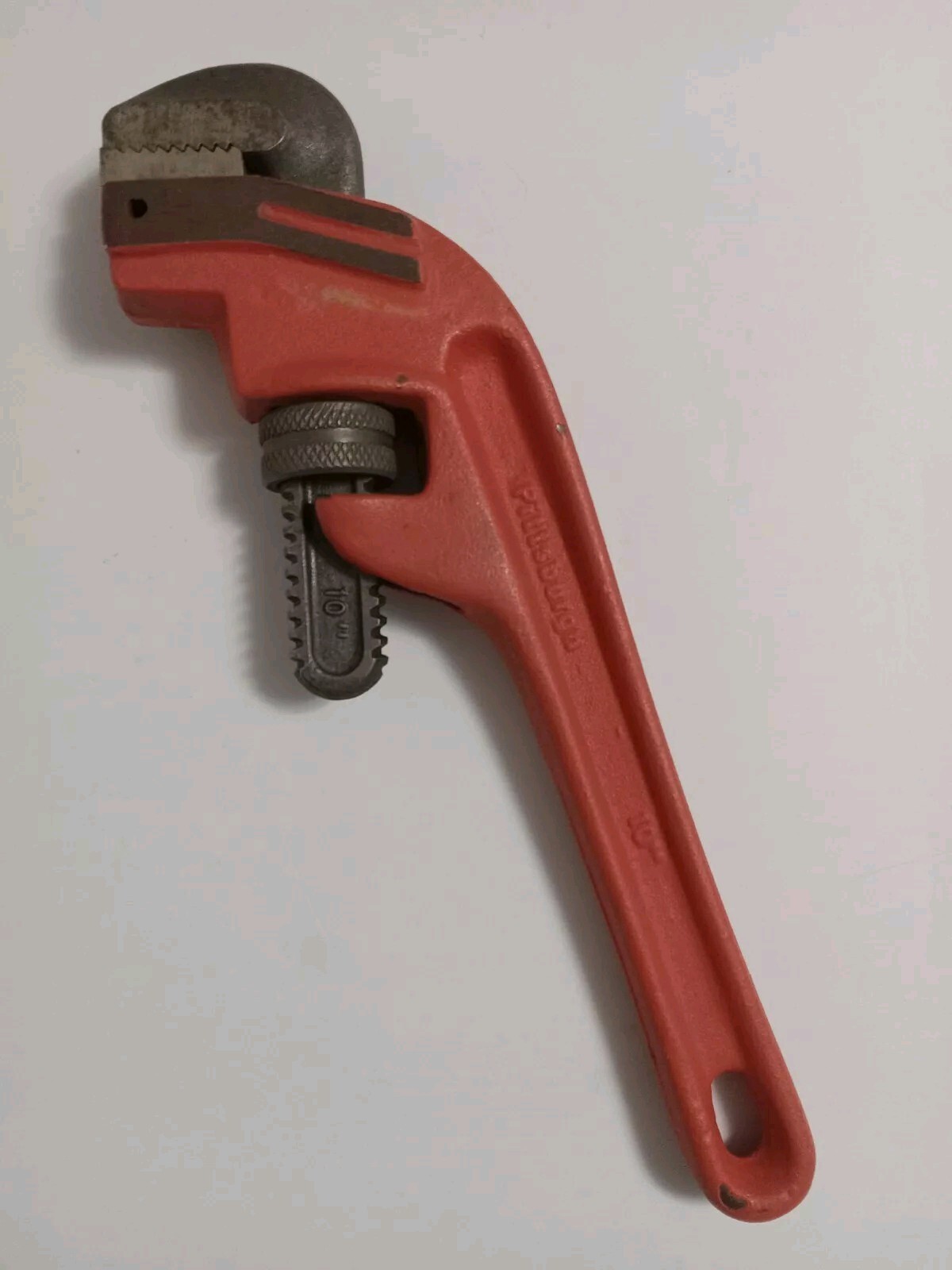 Vintage Pittsburgh 10" Offset Pipe Wrench Red Steel Work Tool