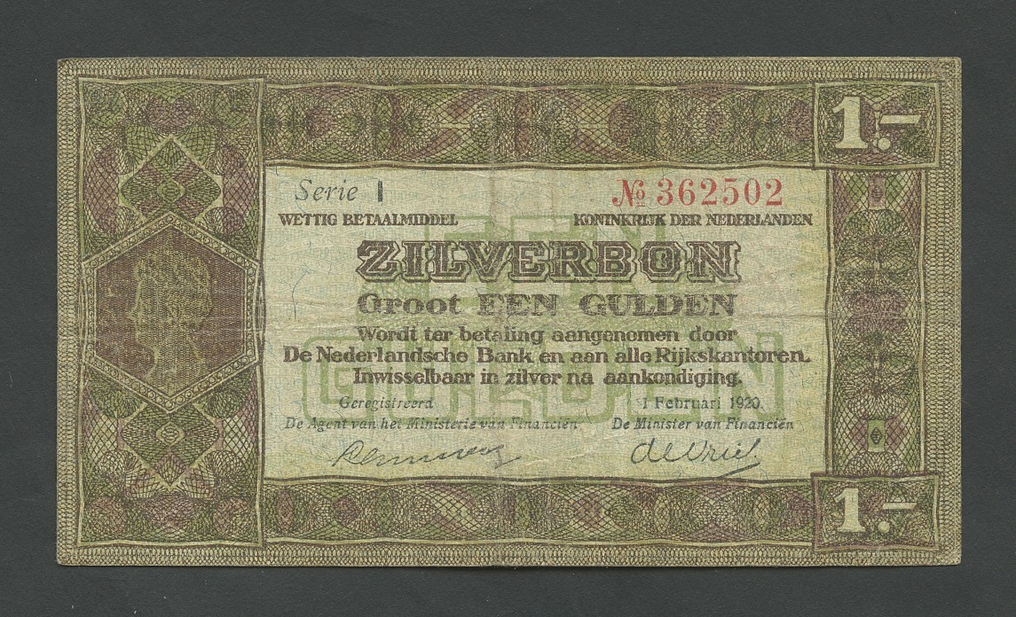 NETHERLANDS 1 gulden 1920 Krause 15 World Paper Money