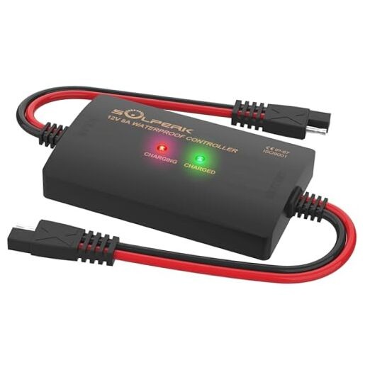 8A 12V Solar Charge Controller with LED Display - IP67 Waterproof - PWM