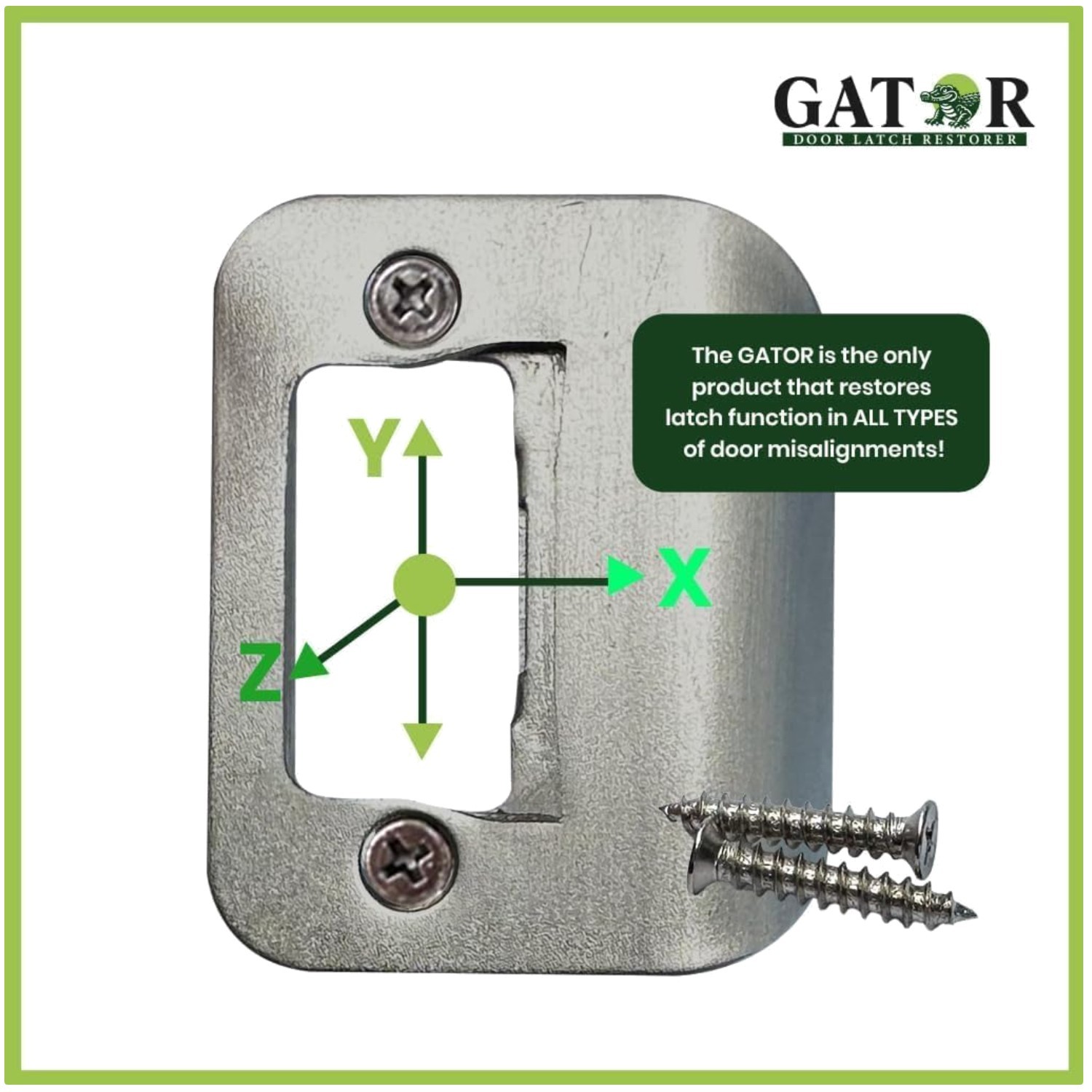 Interior/Exterior Door Strike Plate - Satin Nickel, 1-Pack