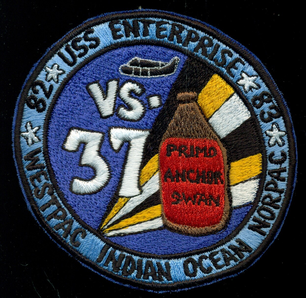 USN USS Enterprise 1982-83 Westpac VS-37 Indian Ocean Patch Q-6