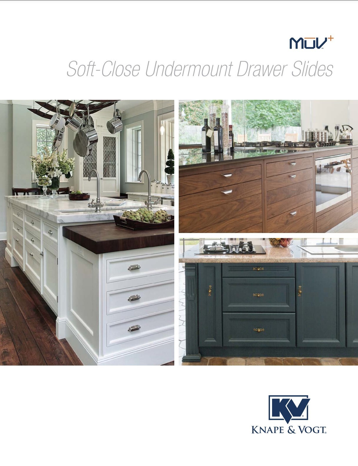 Knape & Vogt MuV+ 18" Soft Close Undermount Drawer Slide w/ 1d locking devices