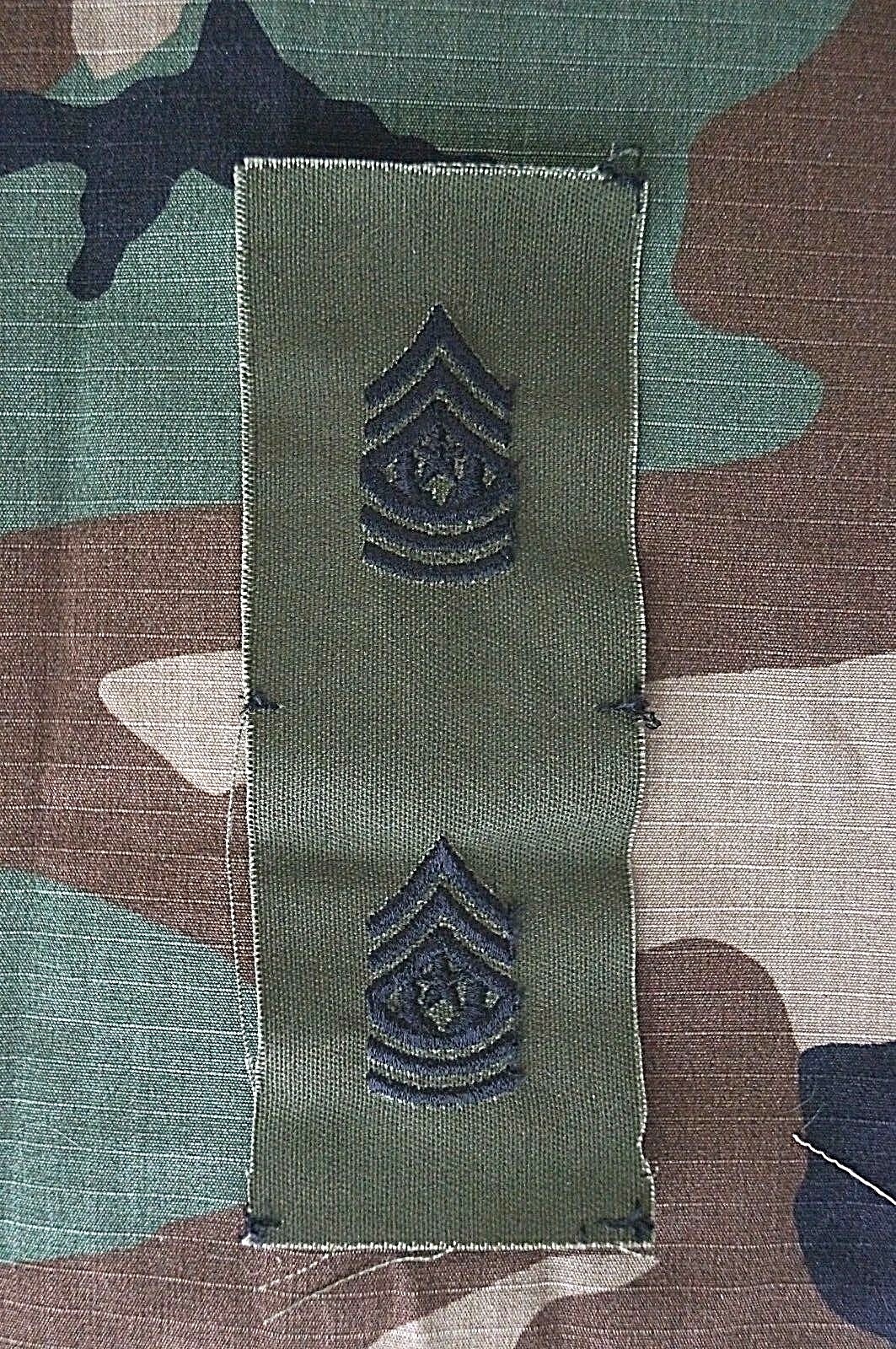 US Army Command Sergeant Major CSM Insignia Sew-on BDU OD Green Cloth Rank NEW