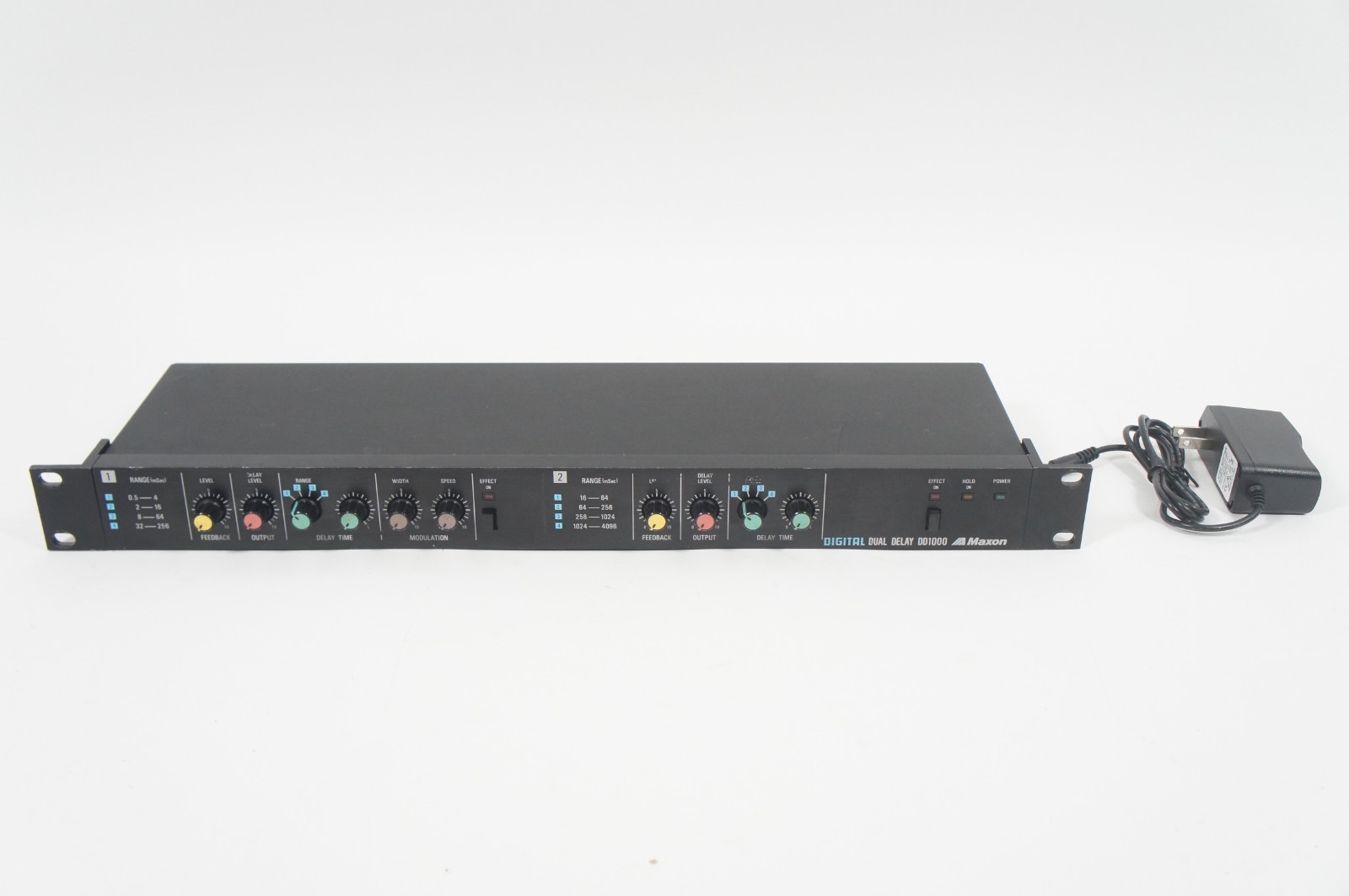 Maxon DD1000 Dual Digital Delay 80's Vintage Rack w/ 100-240V PSU