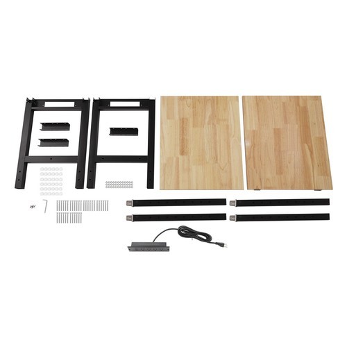 48x20in Heavy-Duty Work Table Adjustable Workbench with Power Outlets 2000 lbs