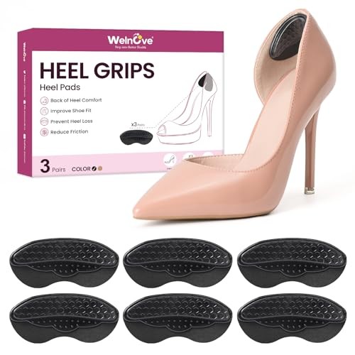 Gel Heel Grips for Womens Men Shoes -  Heel Pads for Shoes, High 3 Pairs Black