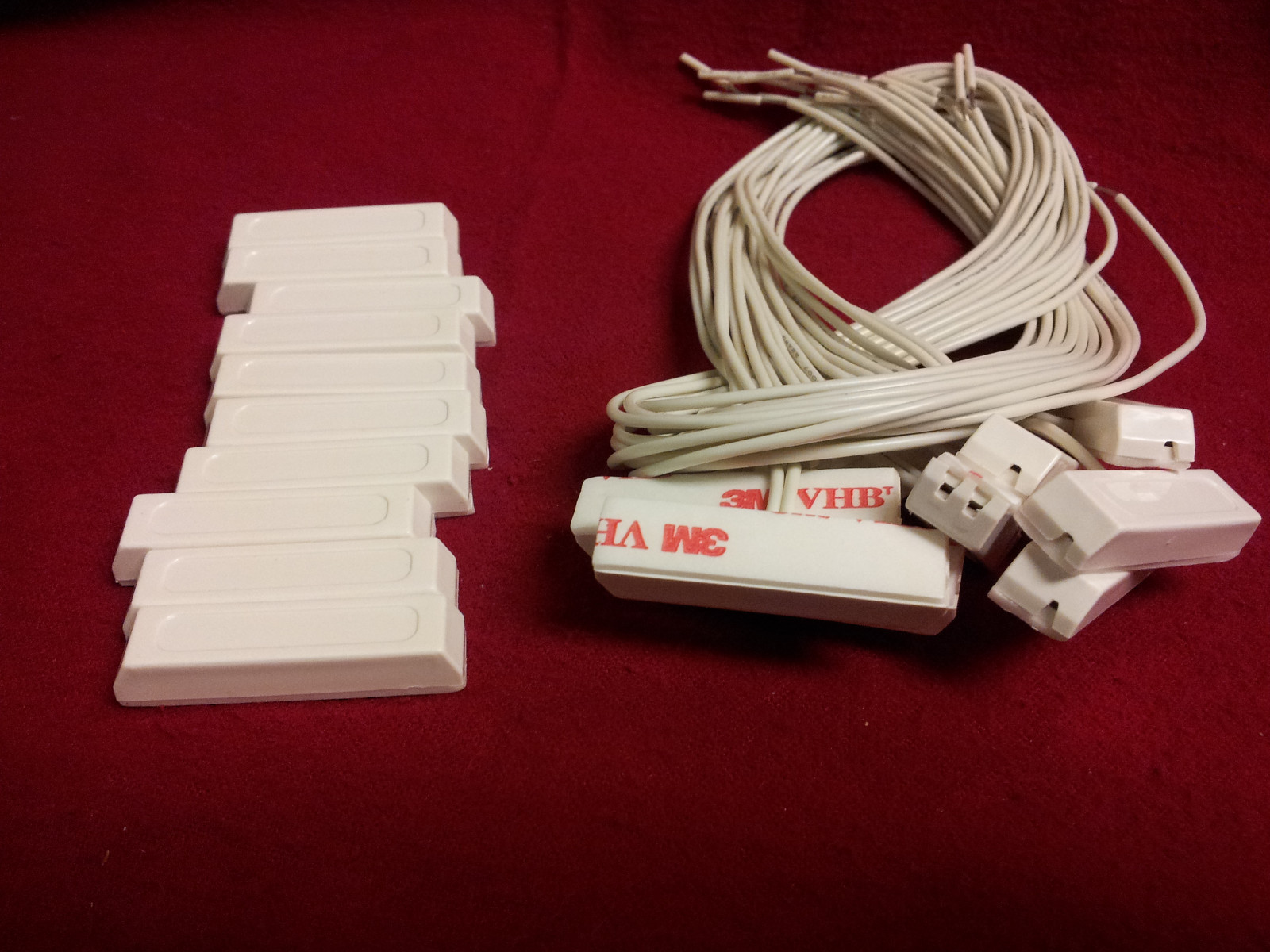 10 White Closet Door on off magnetic reed switch double stick backing LED switch