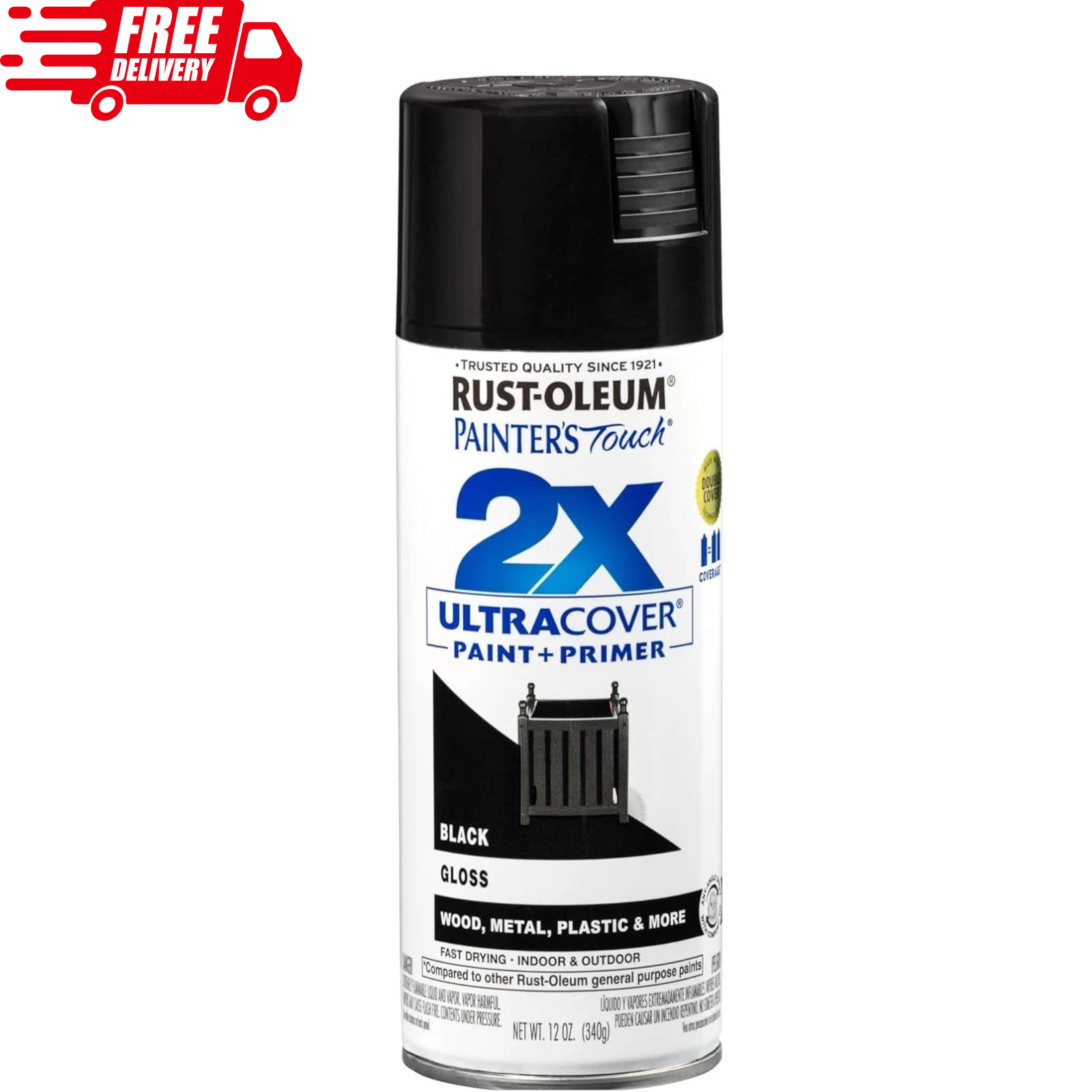 Rust-Oleum Painter's Touch 2X Ultra Cover Spray Paint, 12 oz, 110+ Colors