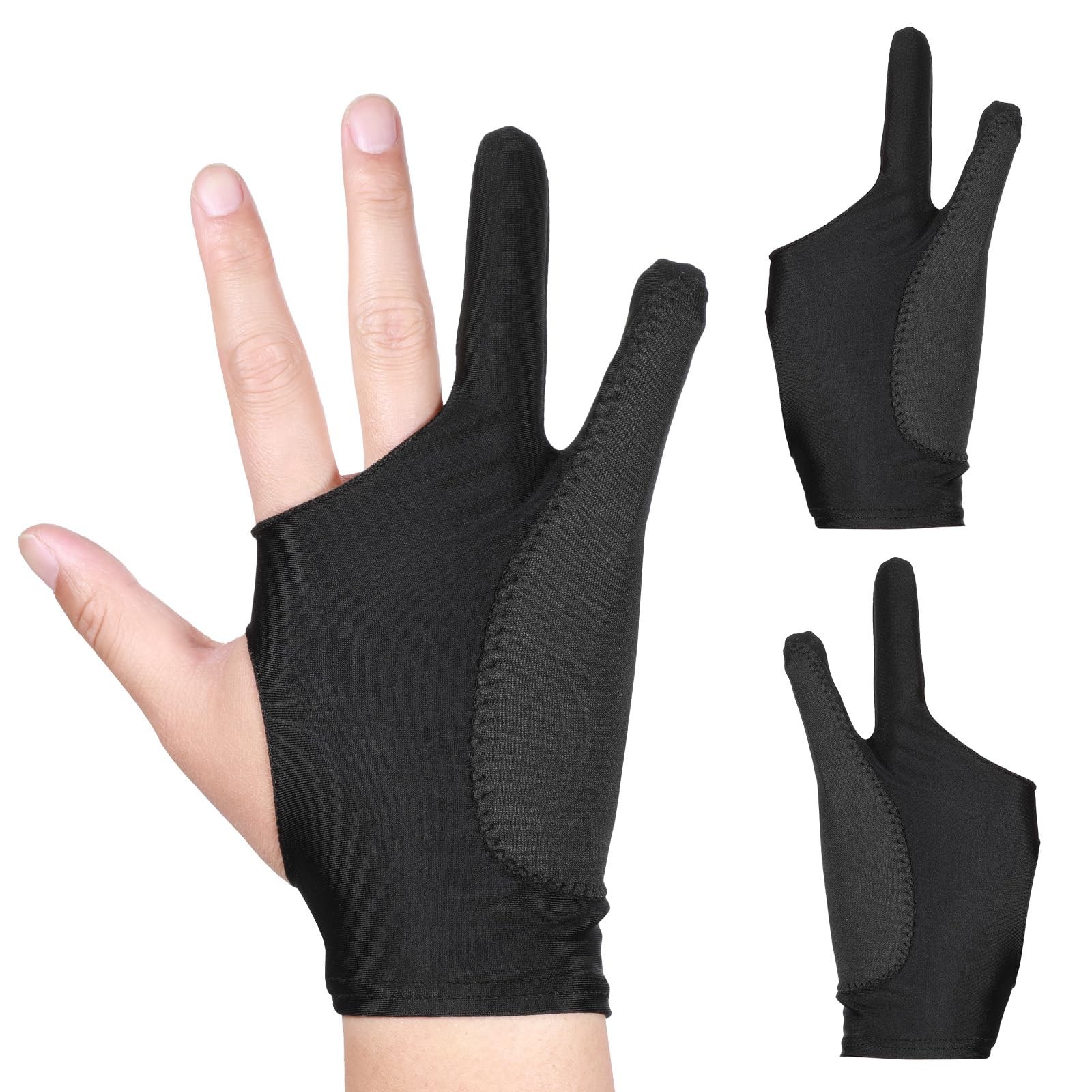 2 Pcs Digital Drawing Glove, 3-Layer Palm Rejection Artist Glove for Drawing