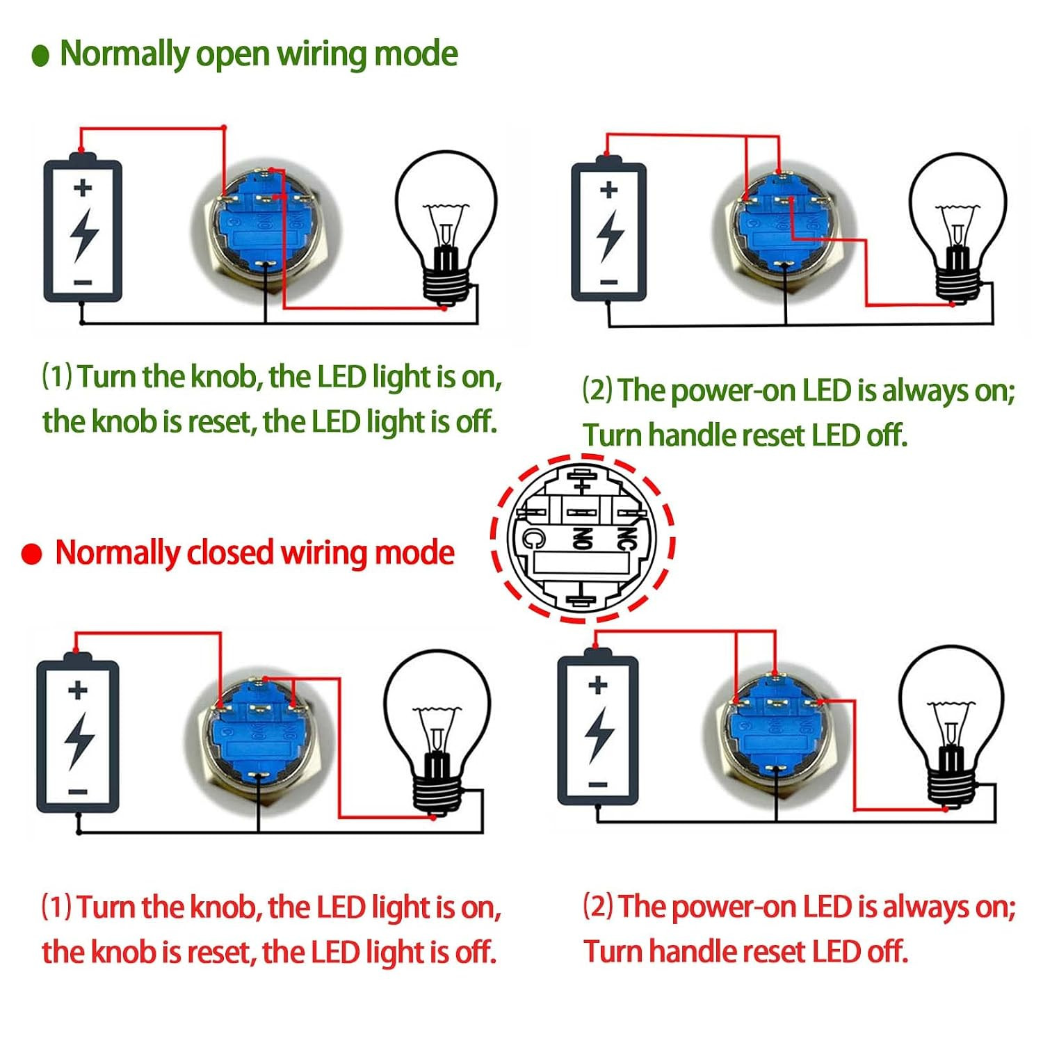 UL Listed 3 Position Rotary Switch 19Mm 12V-24V DC/AC, Latching Selection