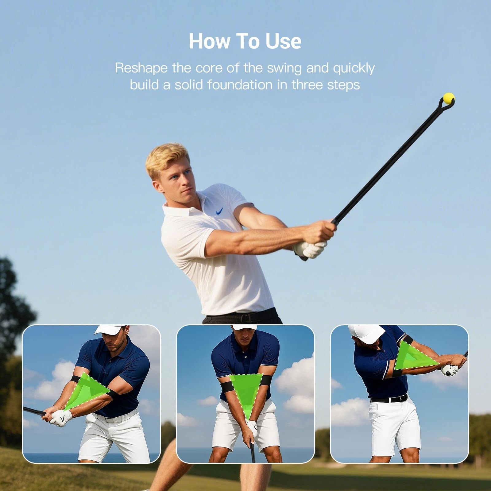 Rope Golf Swing Trainer Black