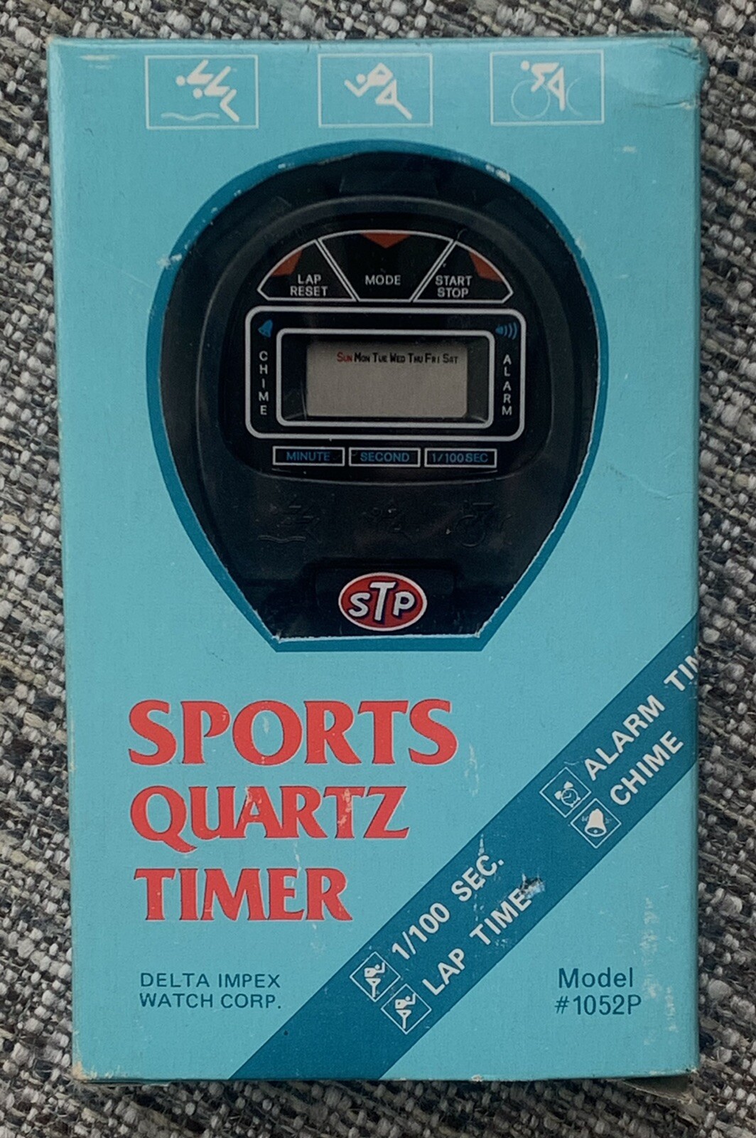 Vintage STP Racing Sports Quartz Timer Stop Watch Hand Held Digital Nascar Indy