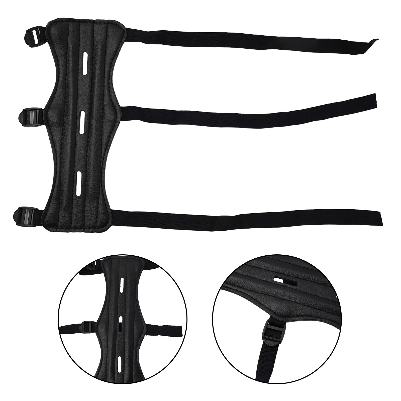 Extended Leather Guard for Bow Gear Practical Hole Design for Efficiency