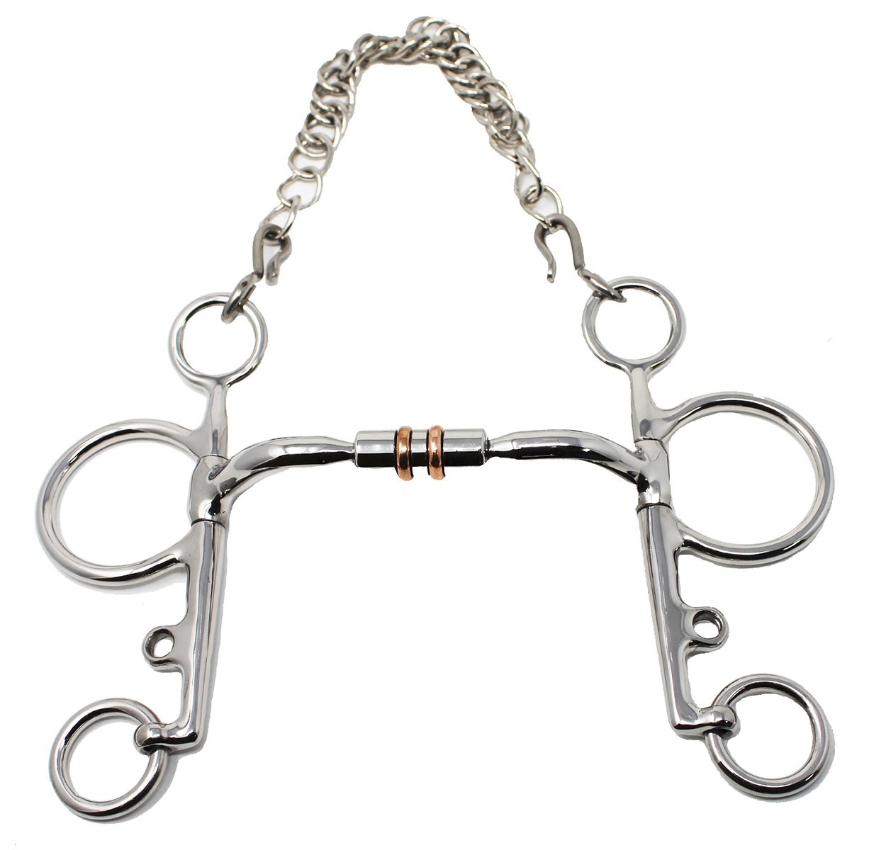 Horse  4.5" Pelham Comfort Snaffle Bit w/ Copper Rollers 35623A