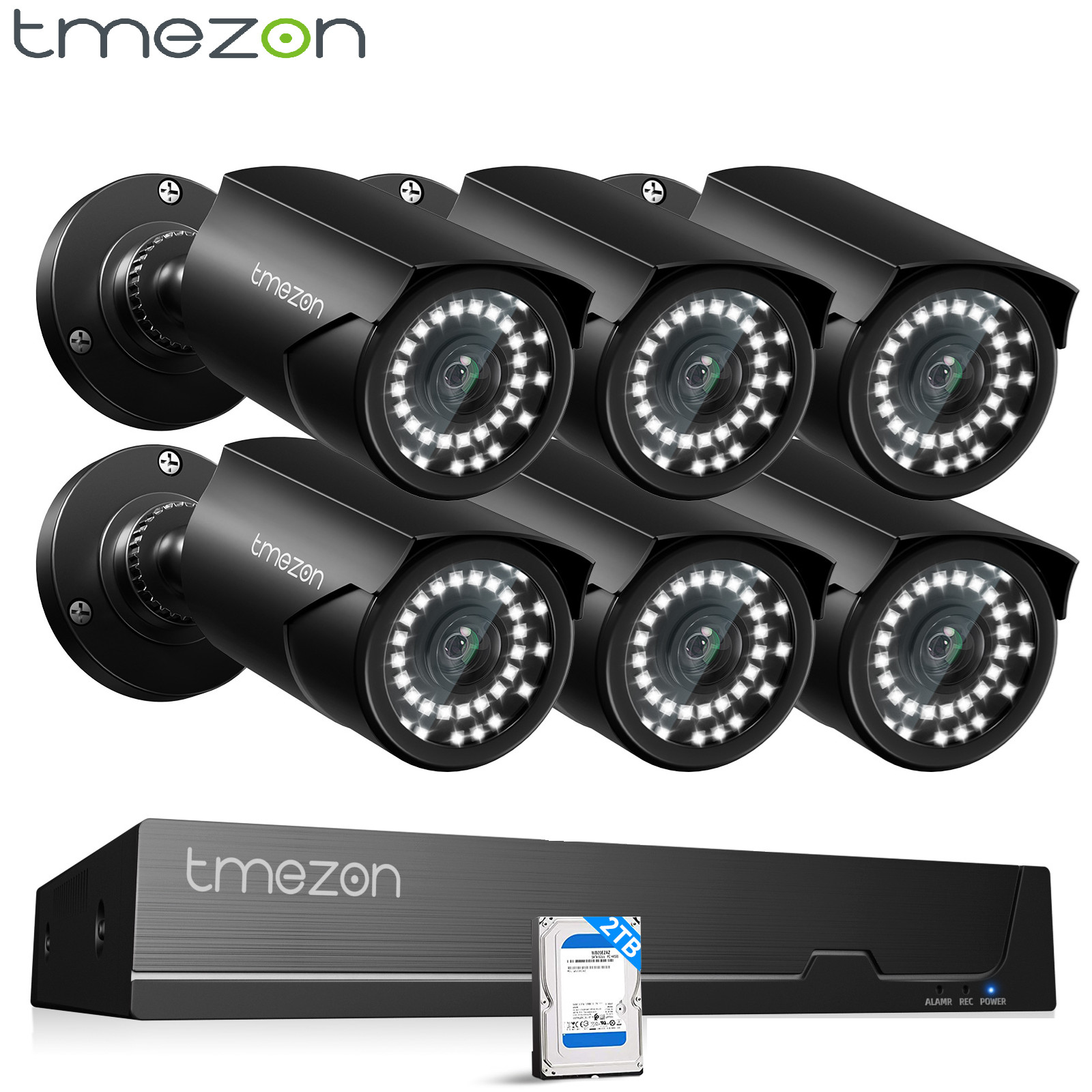 TMEZON 4K 8MP PoE Home Camera System Smart Tracking Waterproof 16CH NVR
