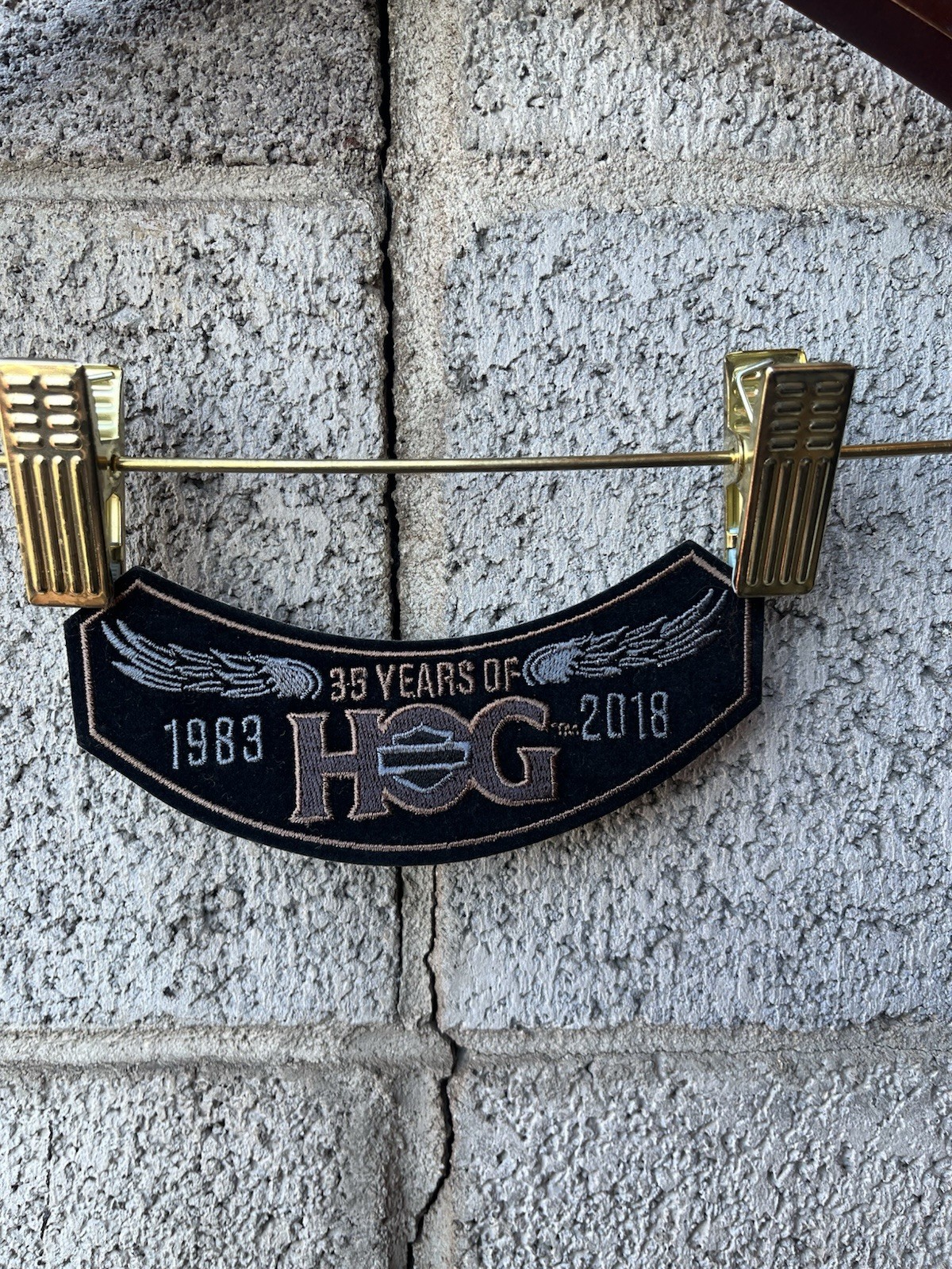 Harley Davidson HOG 35 Years Anniversary Rocker Patch 1983-2018 Eagle Wings