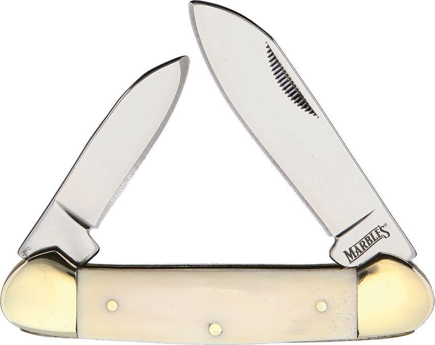 Marbles Canoe Pocket Knife Stainless Steel Blades White Handle - MR580 - PK352WH