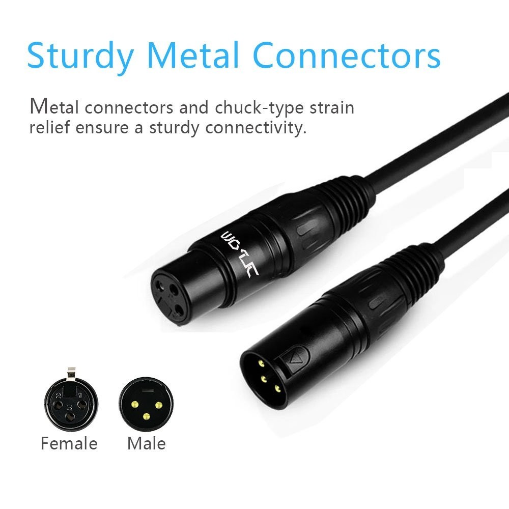 6ft DMX Cable Gold Plated 3 Pin XLR Male to Female for Stage Lighting 4 Pack