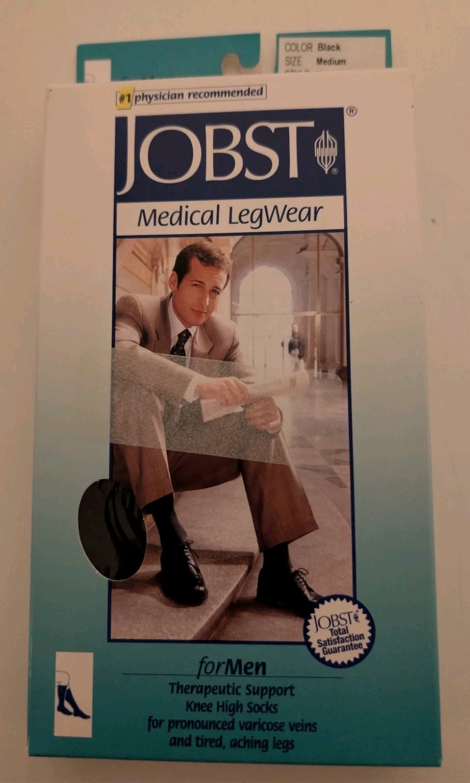 Jobst Compression Socks 20-30 mmHg Mens Medium Knee Black Medical Legwear