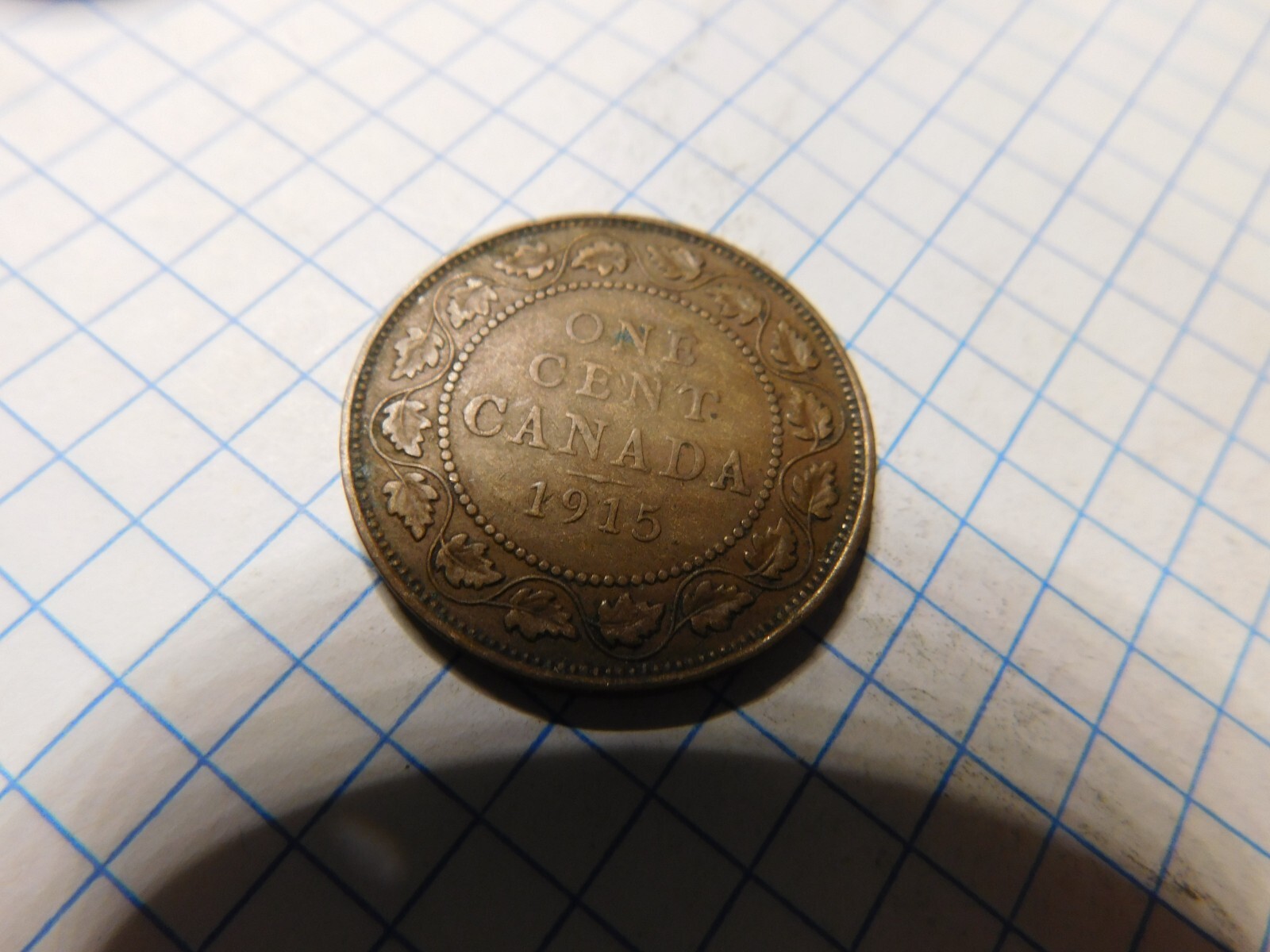 canada coins 1 large cent 1915 george v # 304