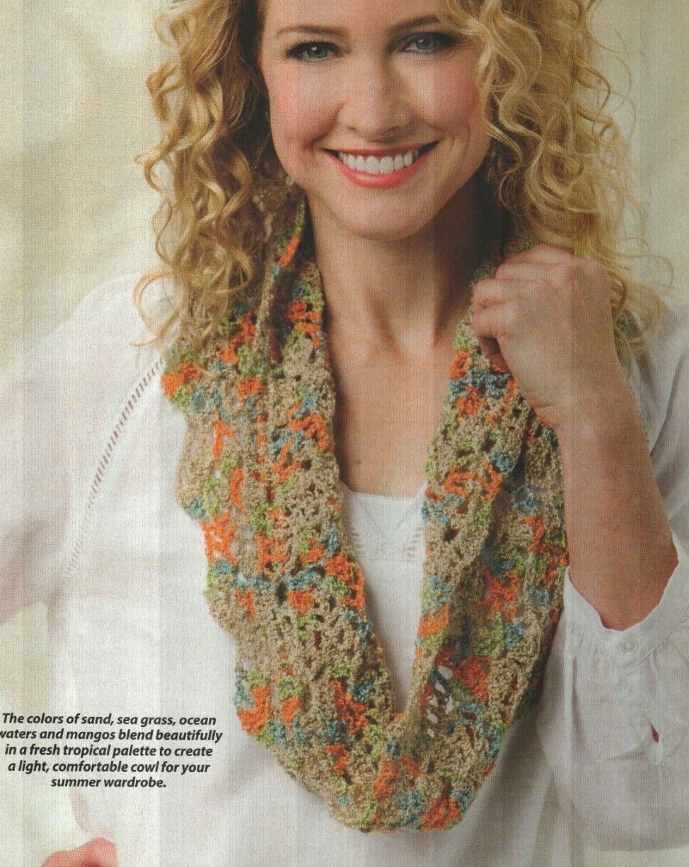 SEASIDE COWL SCARF WOMEN'S CROCHET PATTERN INSTRUCTIONS