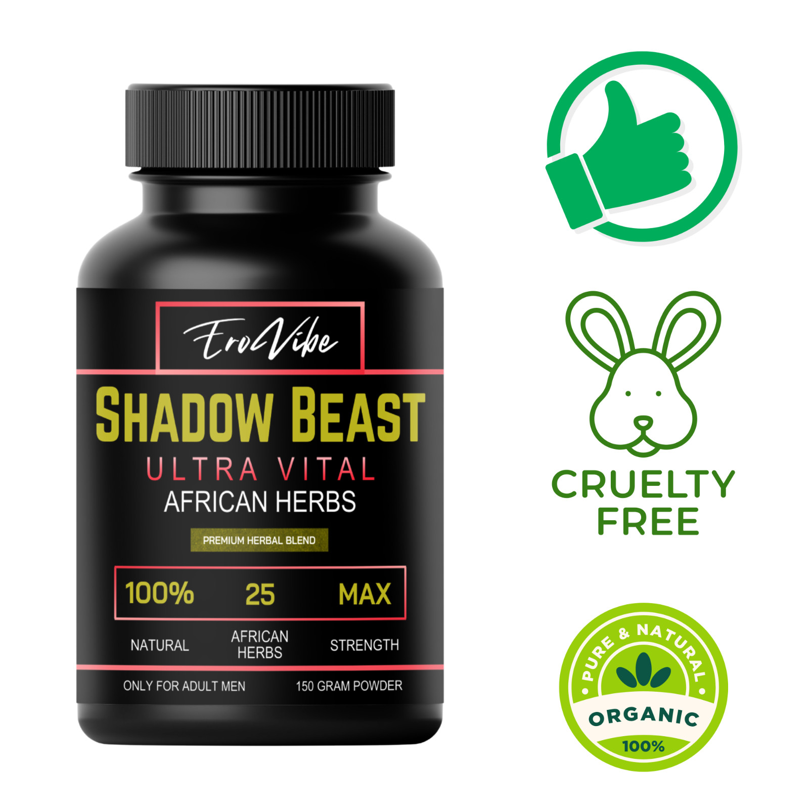 EroVibe Shadow Beast Ultra Vital African Herbs Herbal Blend Powder 150g