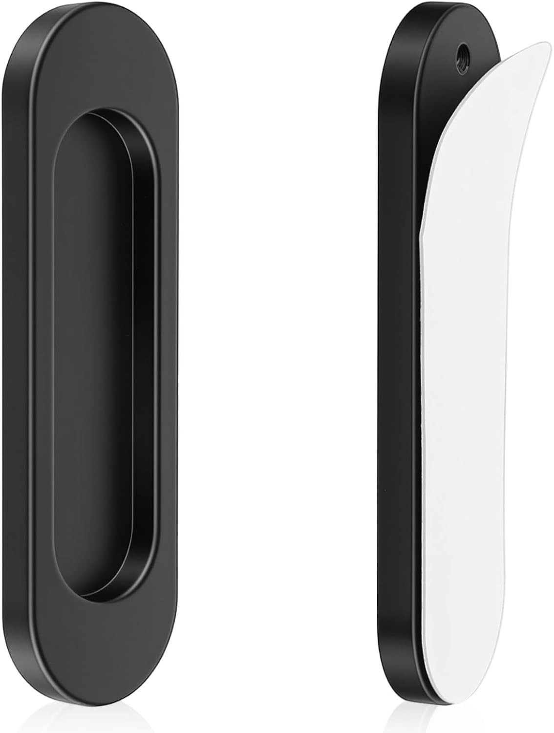 2Pcs Self Stick Sliding Door Handles Black Adhesive Pocket Closet Pull Hardware