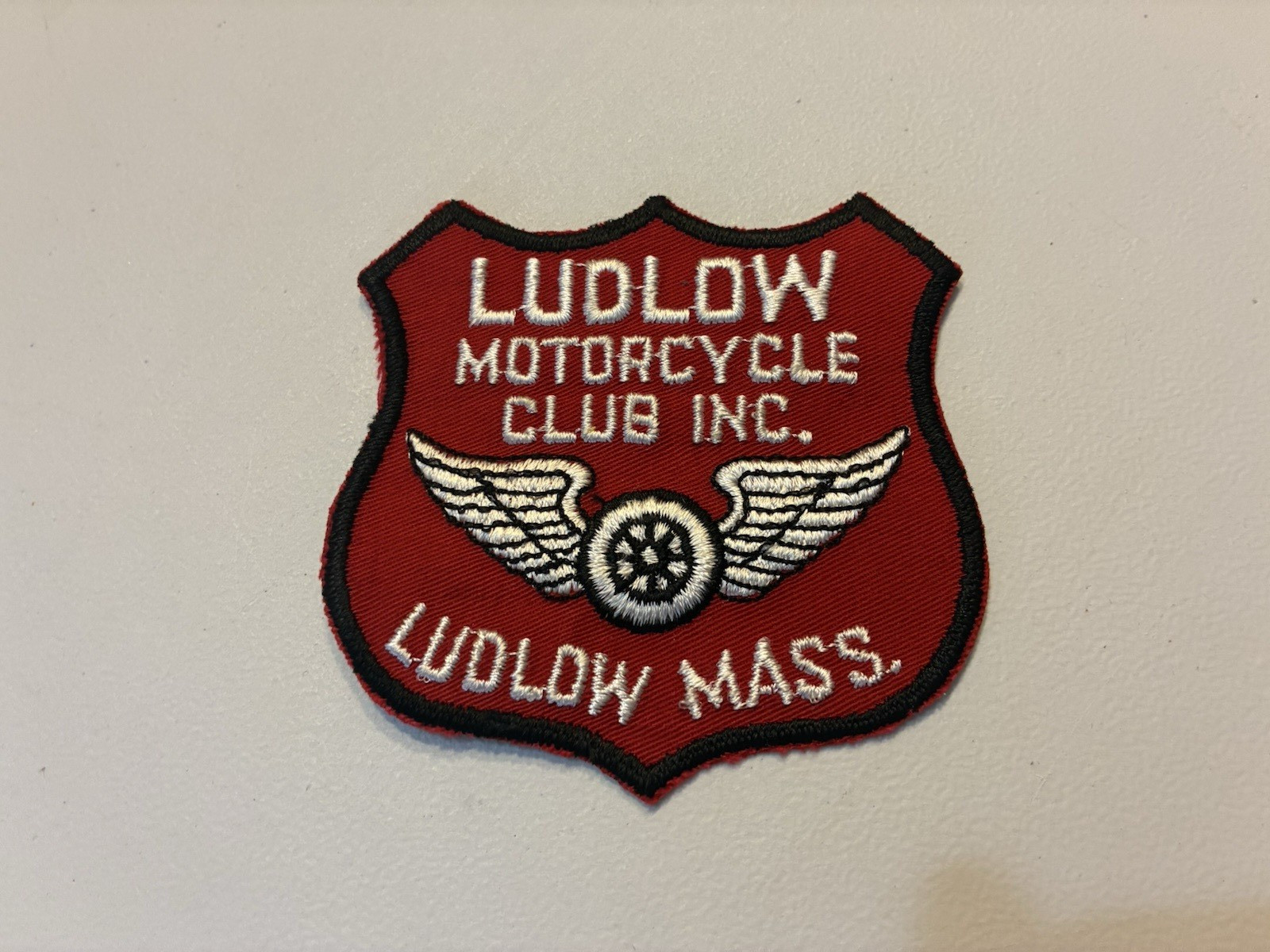 Ludlow Motorcycle Club Inc Patch Shield Red Wheel Wings Mass MCC